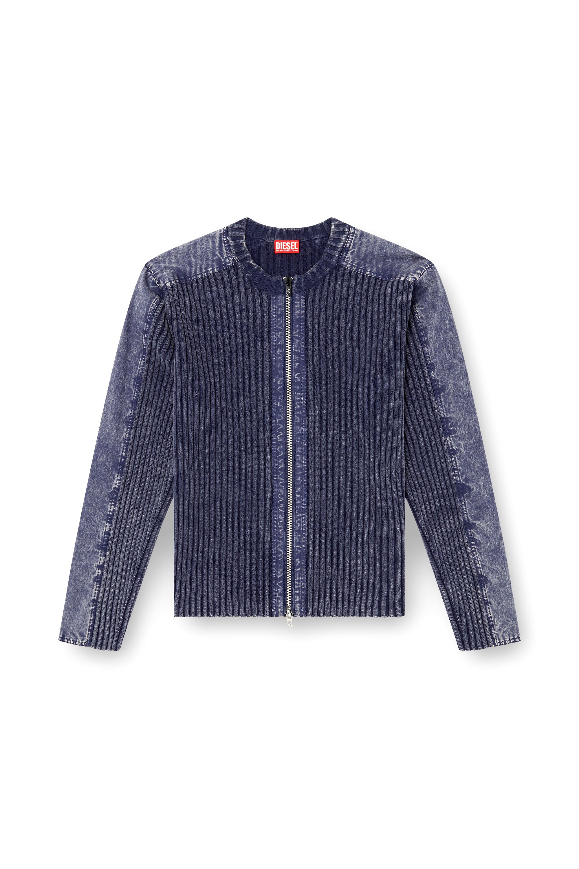 Diesel - K-MATTY, Male's Zip-up cardigan with contrast panels in ブルー - 3