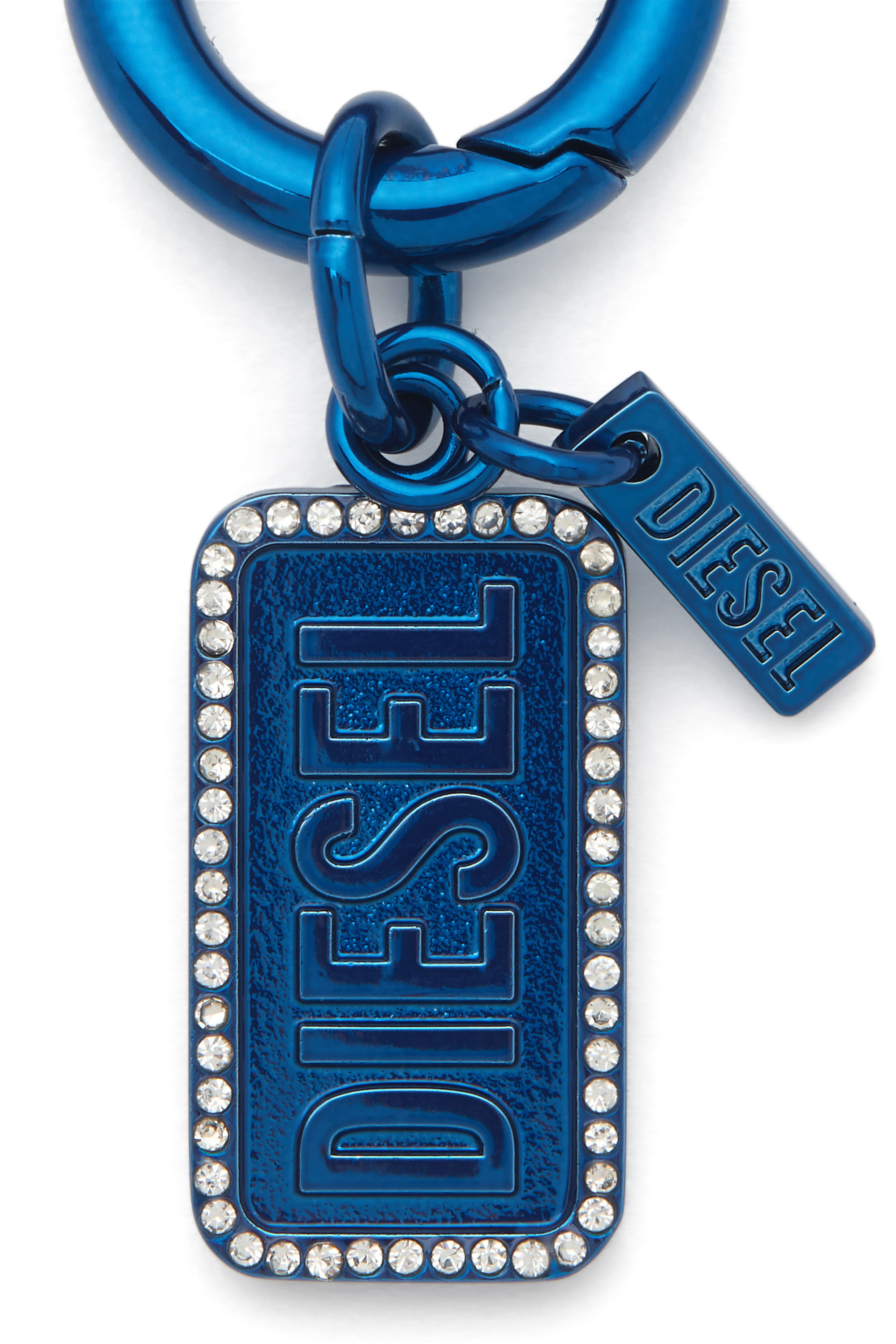 Diesel - CHARM-DIESEL, Unisex's Metal keyring with Diesel logo and rhinestones in ブルー - 3