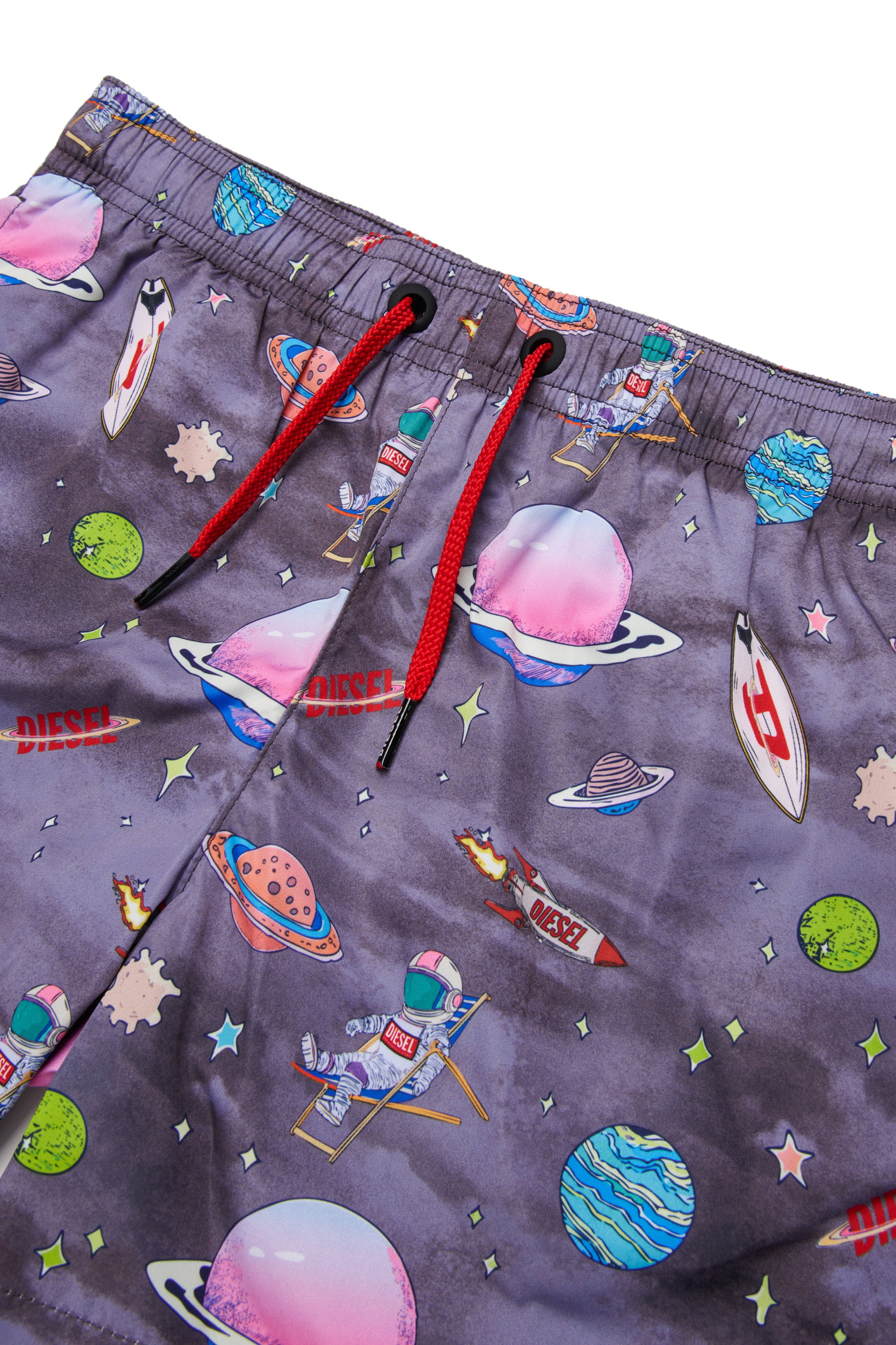 Diesel - MISPACE, Male's Swim shorts with all-over space print in ブラック/バイオレット - 3