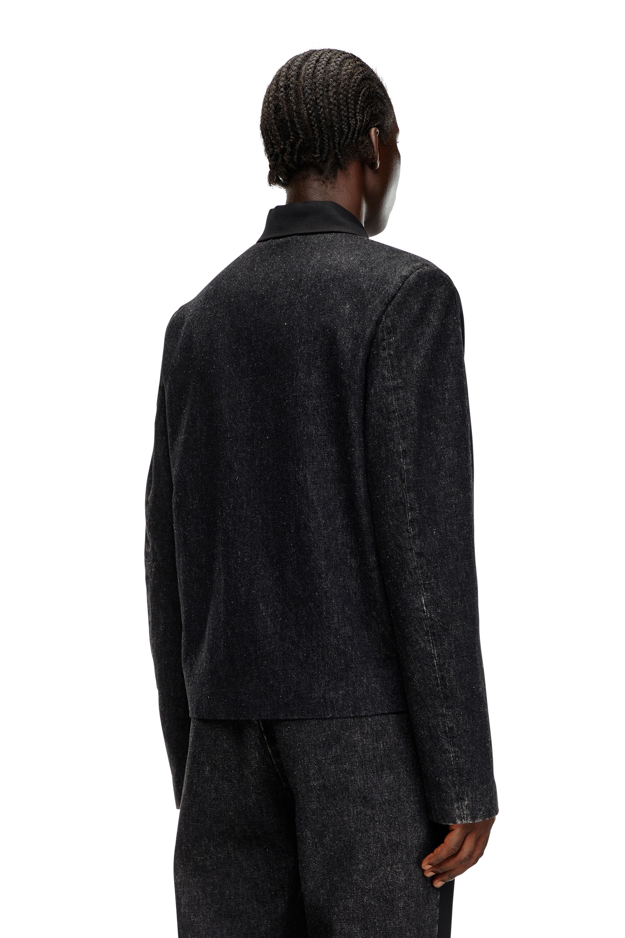 Diesel - J-RHEIN, Male's Blouson jacket in wool blend and denim in ブラック - 4