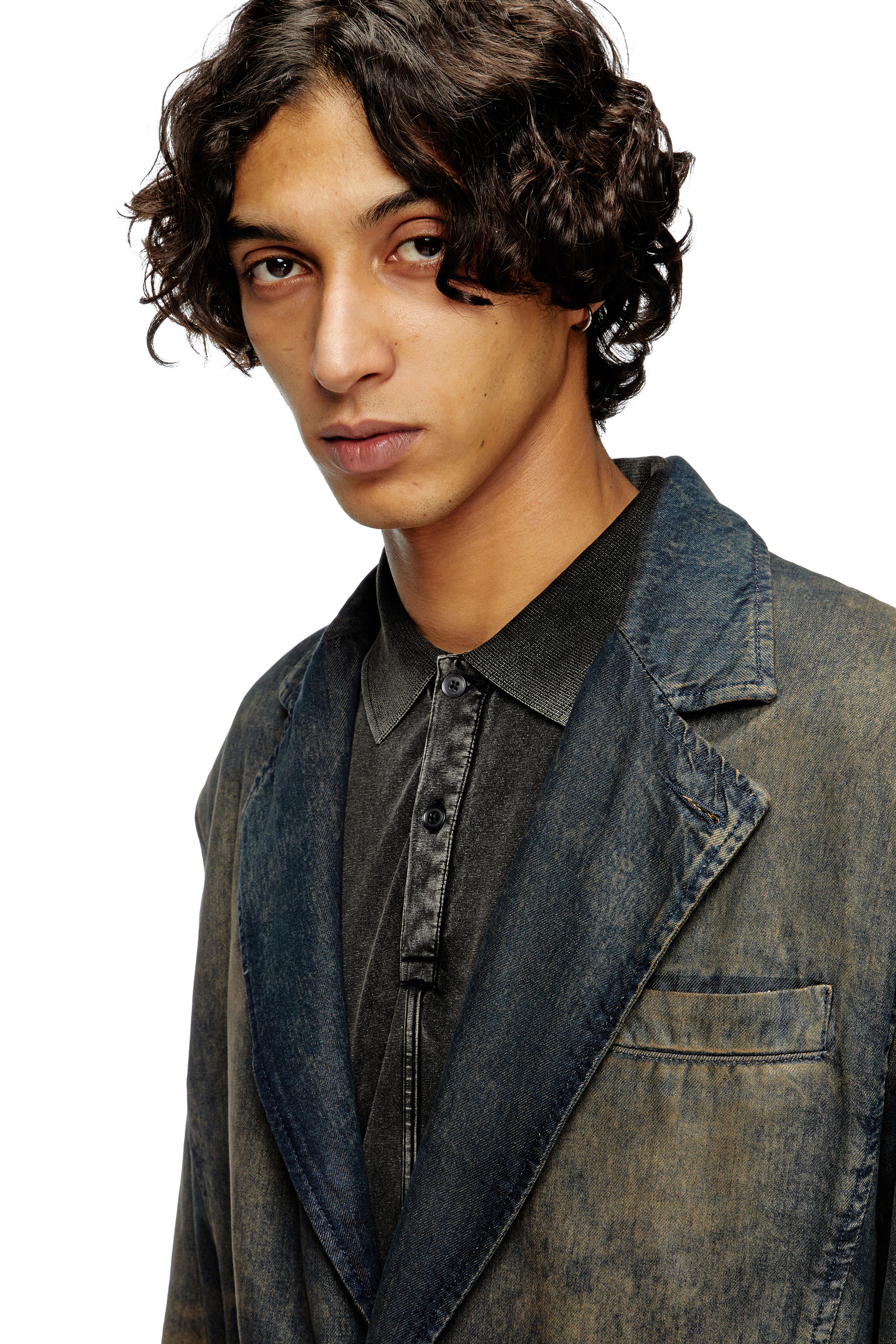 Diesel - D-REG-S, Unisex's Blazer in fluid shaded denim in ダークブルー - 4