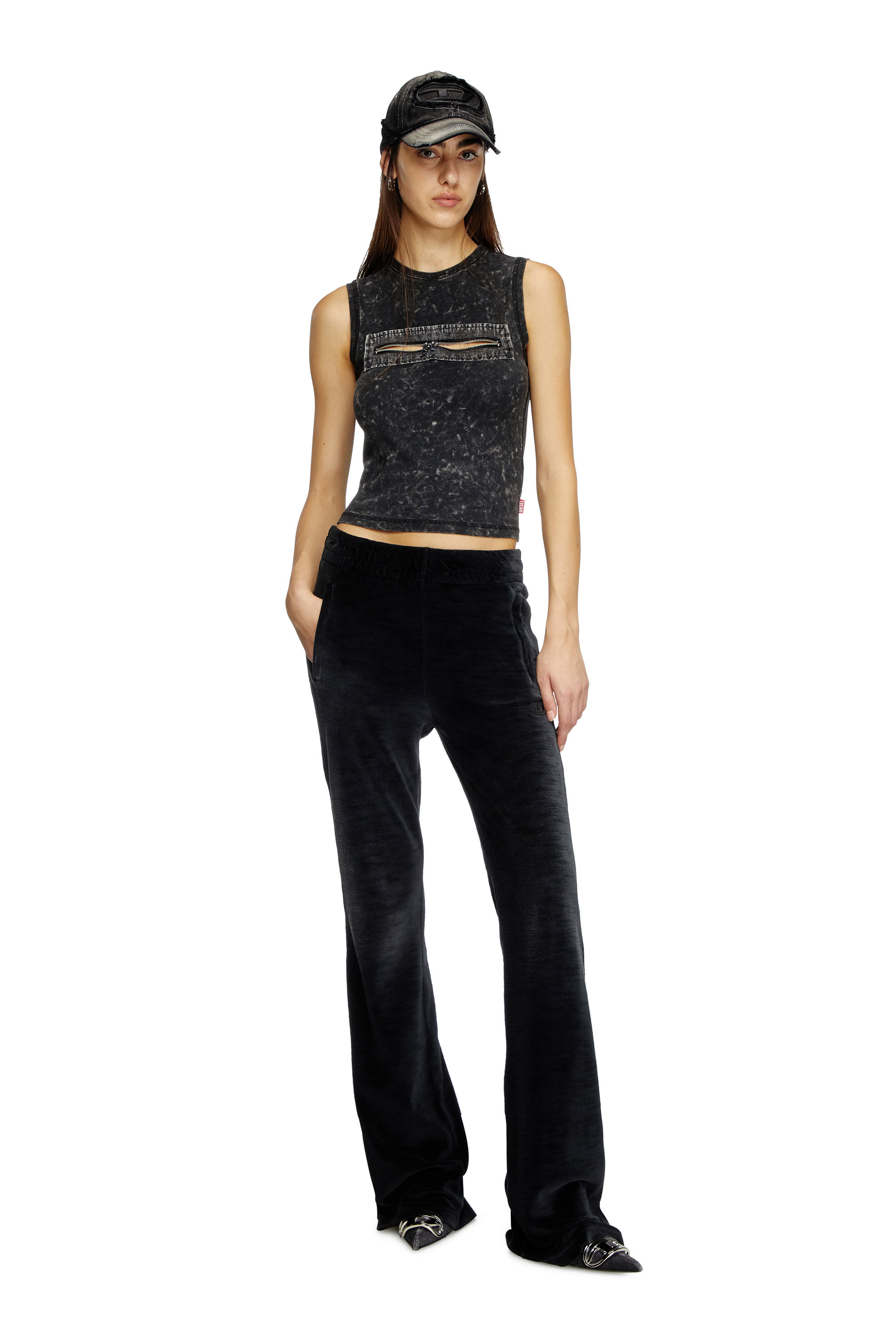 Diesel - T-ARTED, Female's Sleeveless top with zip detail in ブラック - 2