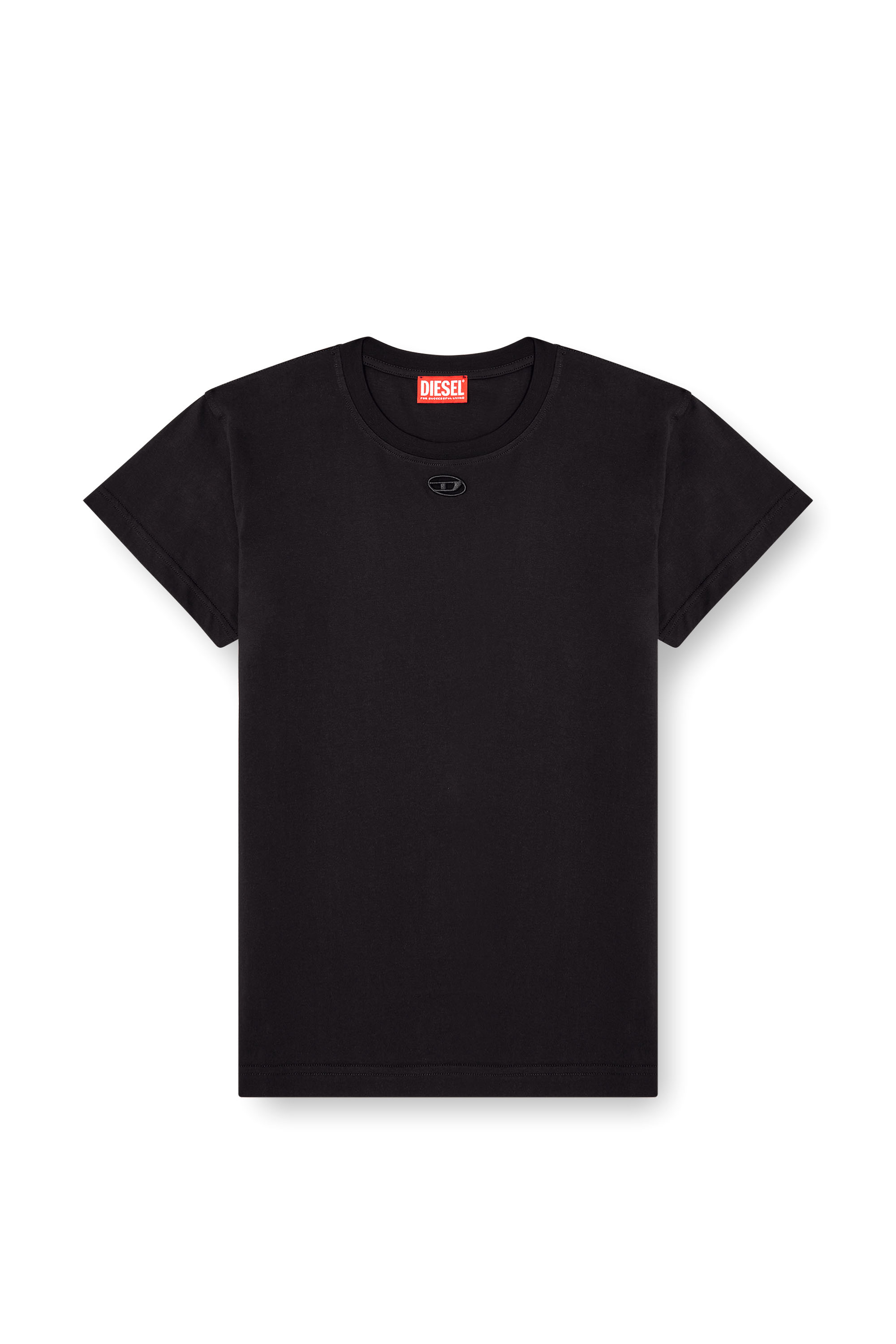 Diesel - T-MAREY, Female's T-shirt with small Oval D in ブラック - 3