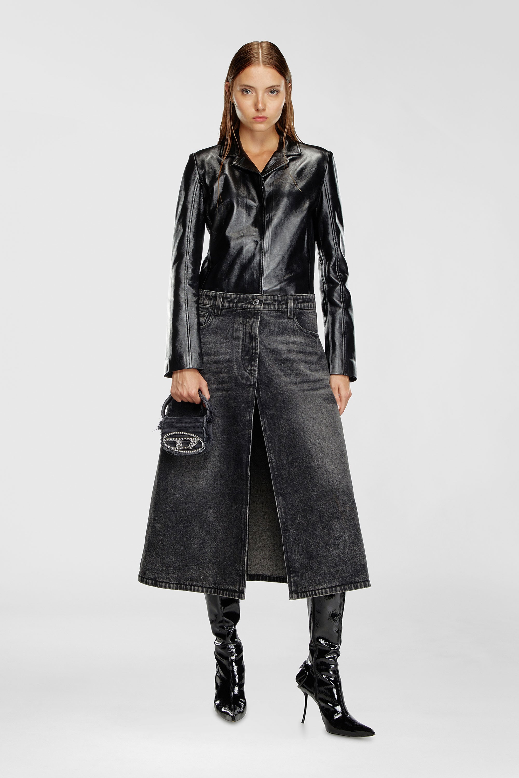 Diesel - 1DR XS, Female's 1DR XS-Iconic mini bag in canvas and leather in ブラック - 2