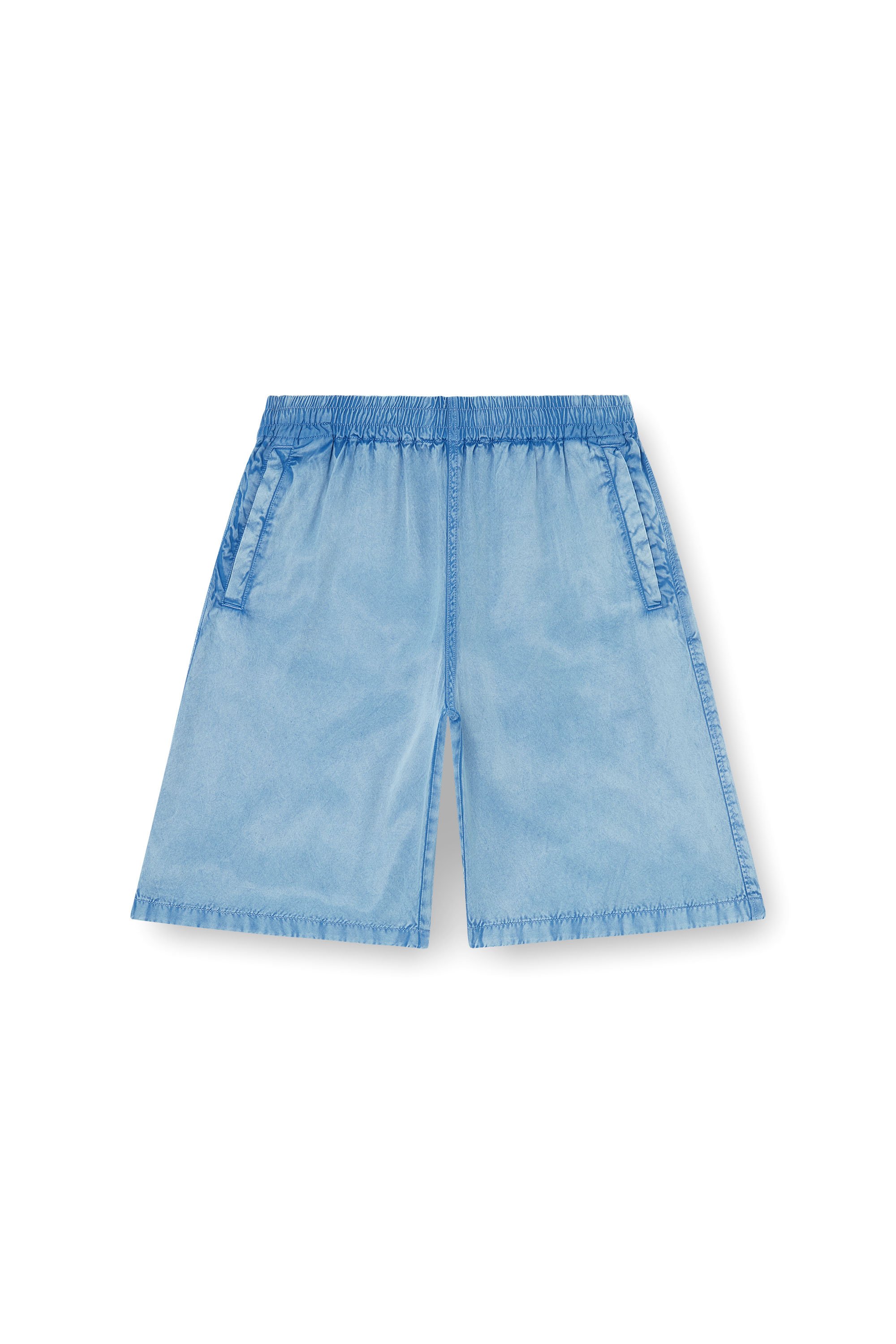 Diesel - P-HOLG, Male's Shorts in denim-effect satin in ブルー - 2
