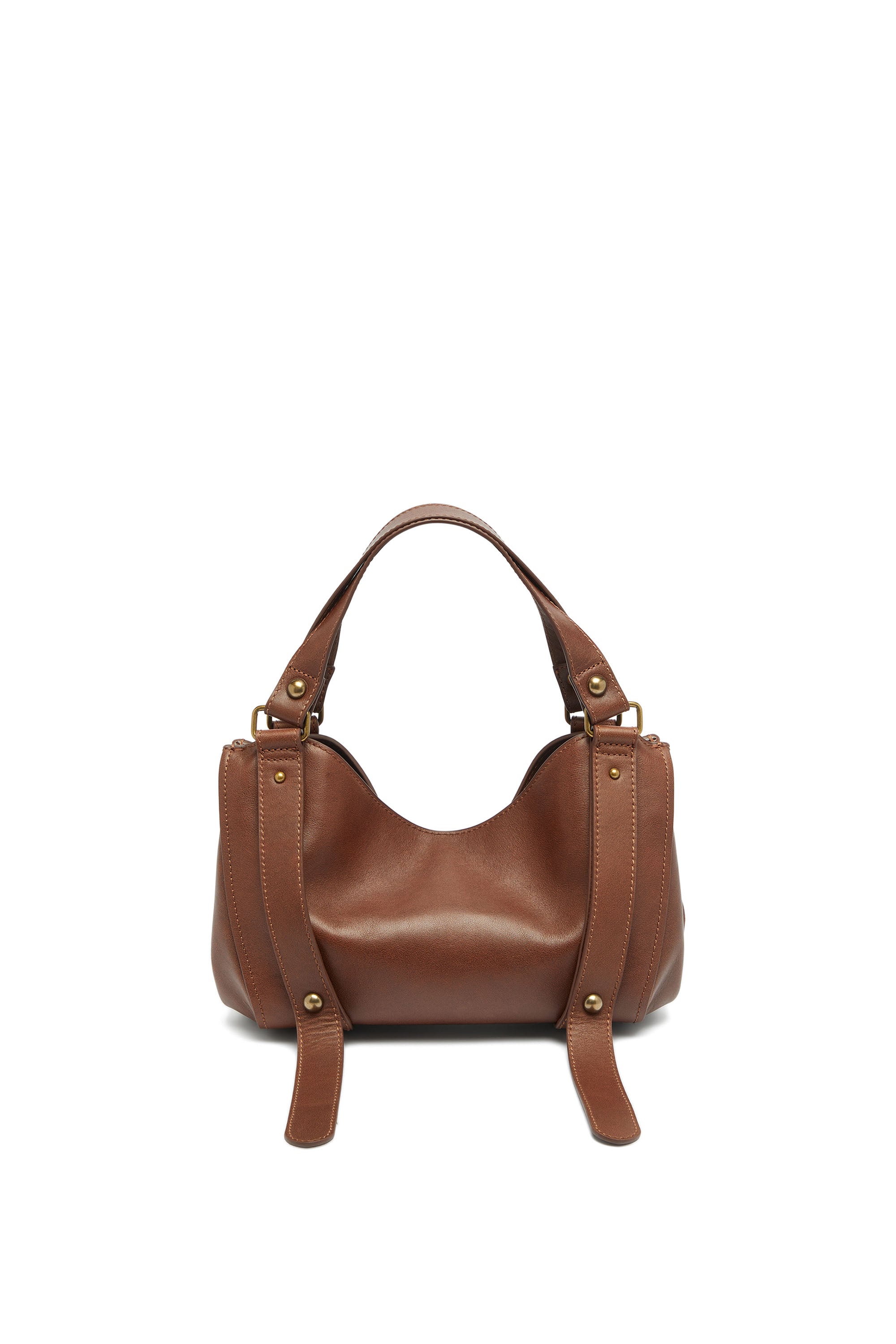 Diesel - D-ONE TOPHANDLE S, Female's D-One-Small top-handle bag in treated leather in ブラウン - 2