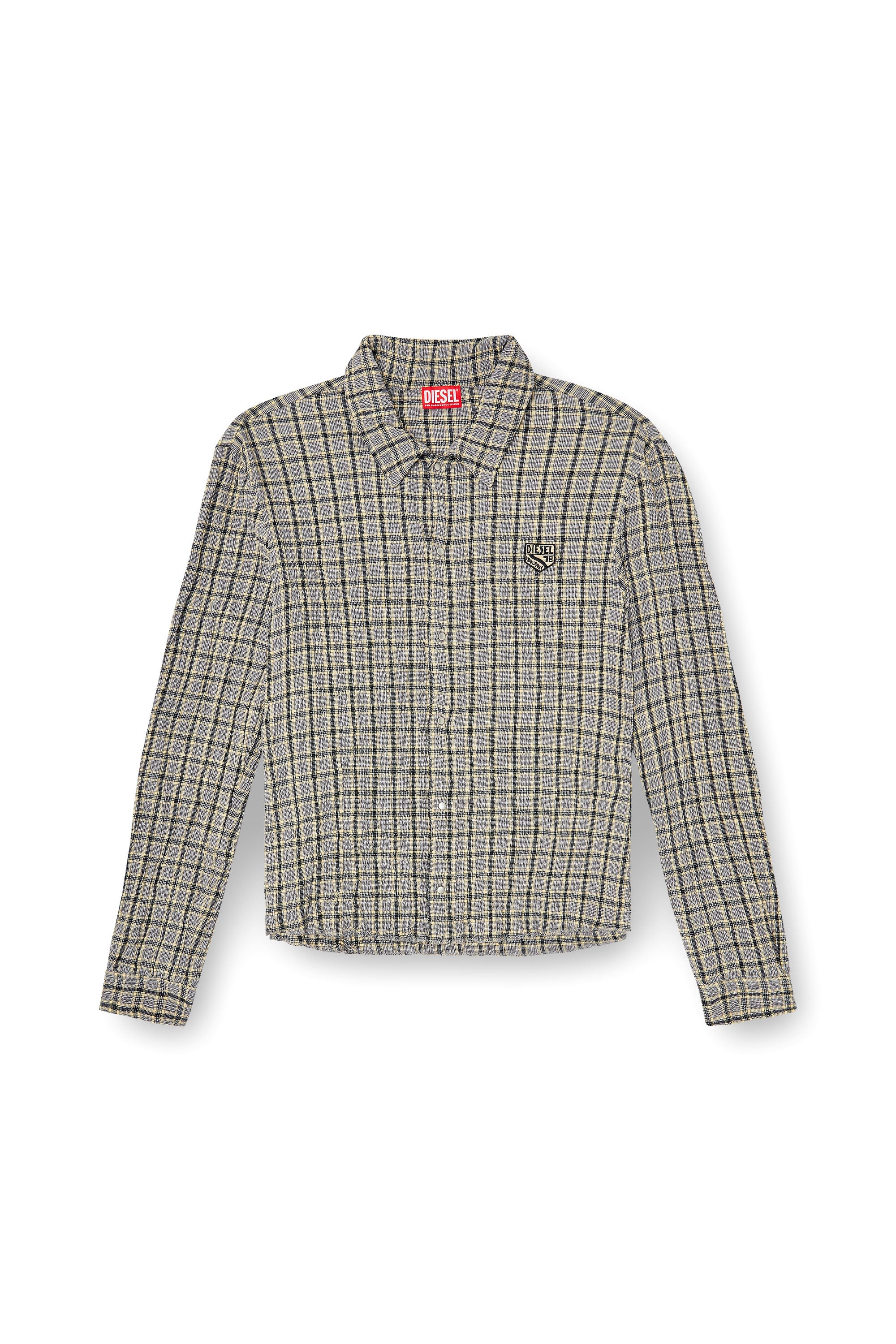Diesel - S-SEERK, Male's シャツ in グリーン/グレー - 3