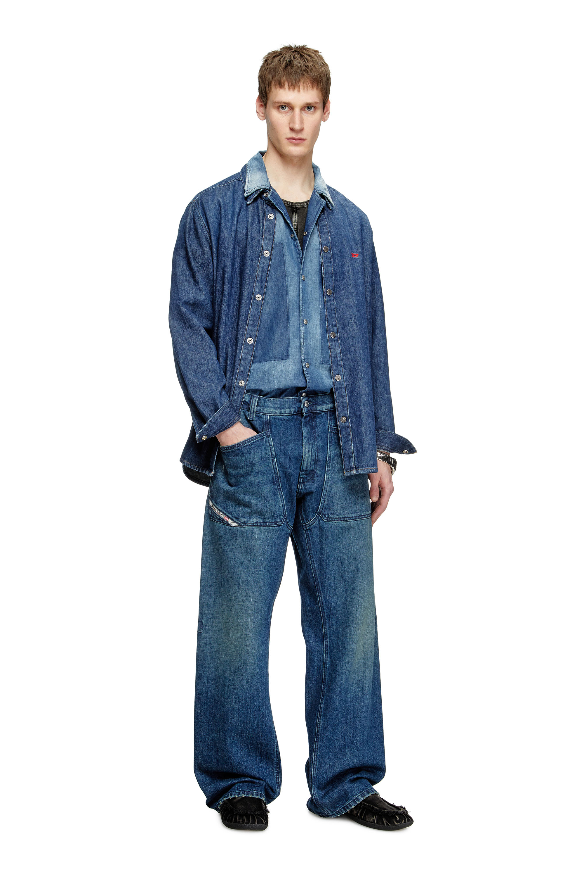 Diesel - Male's Relaxed Jeans D-Zeta 0DBDS, ダークブルー - 1