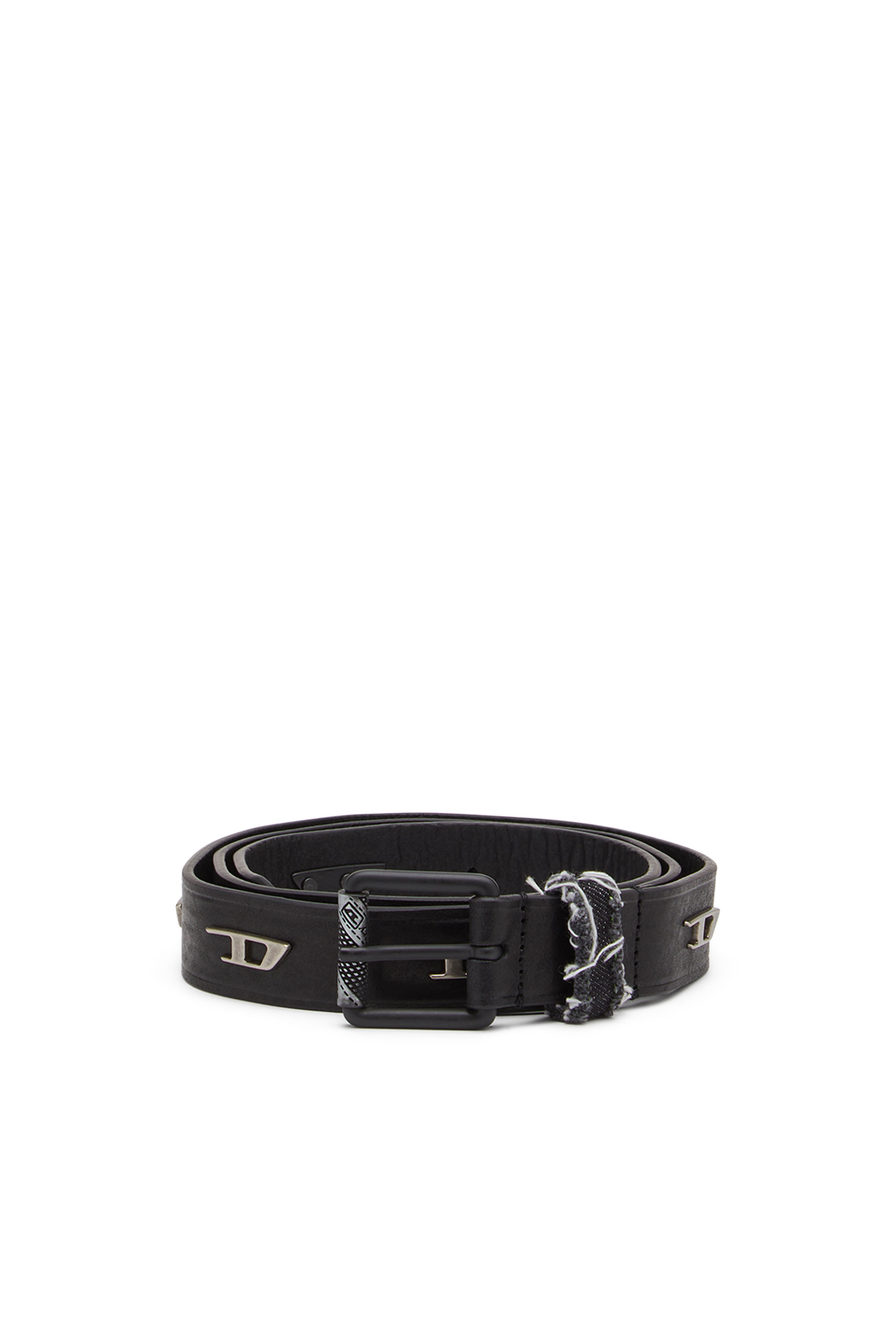 Mens Belts DIESEL Belts for Men White DIESEL Leather Belt in Black 