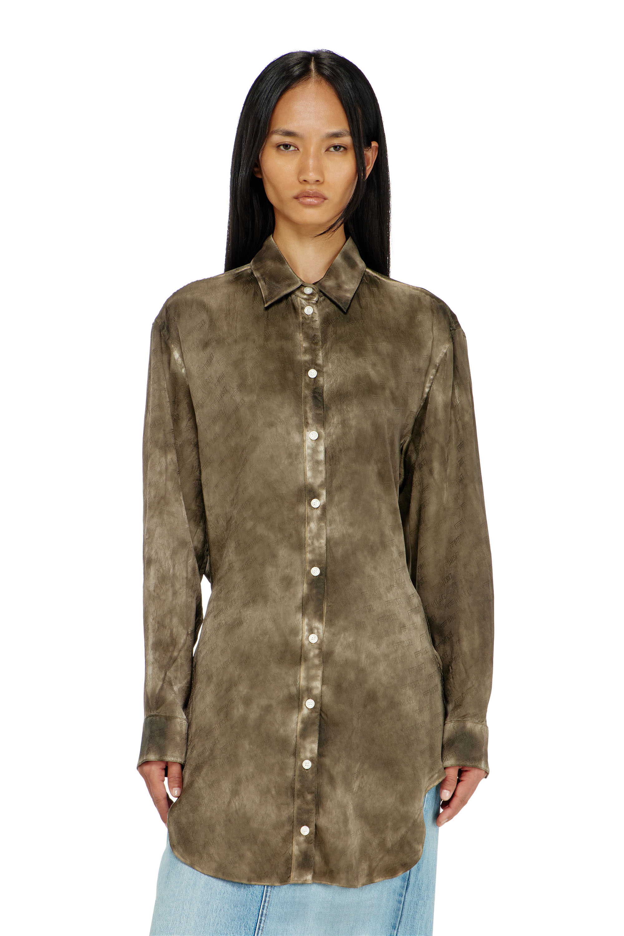 Diesel - C-LAVEL, Female's シャツ in ミリタリーグリーン - 4