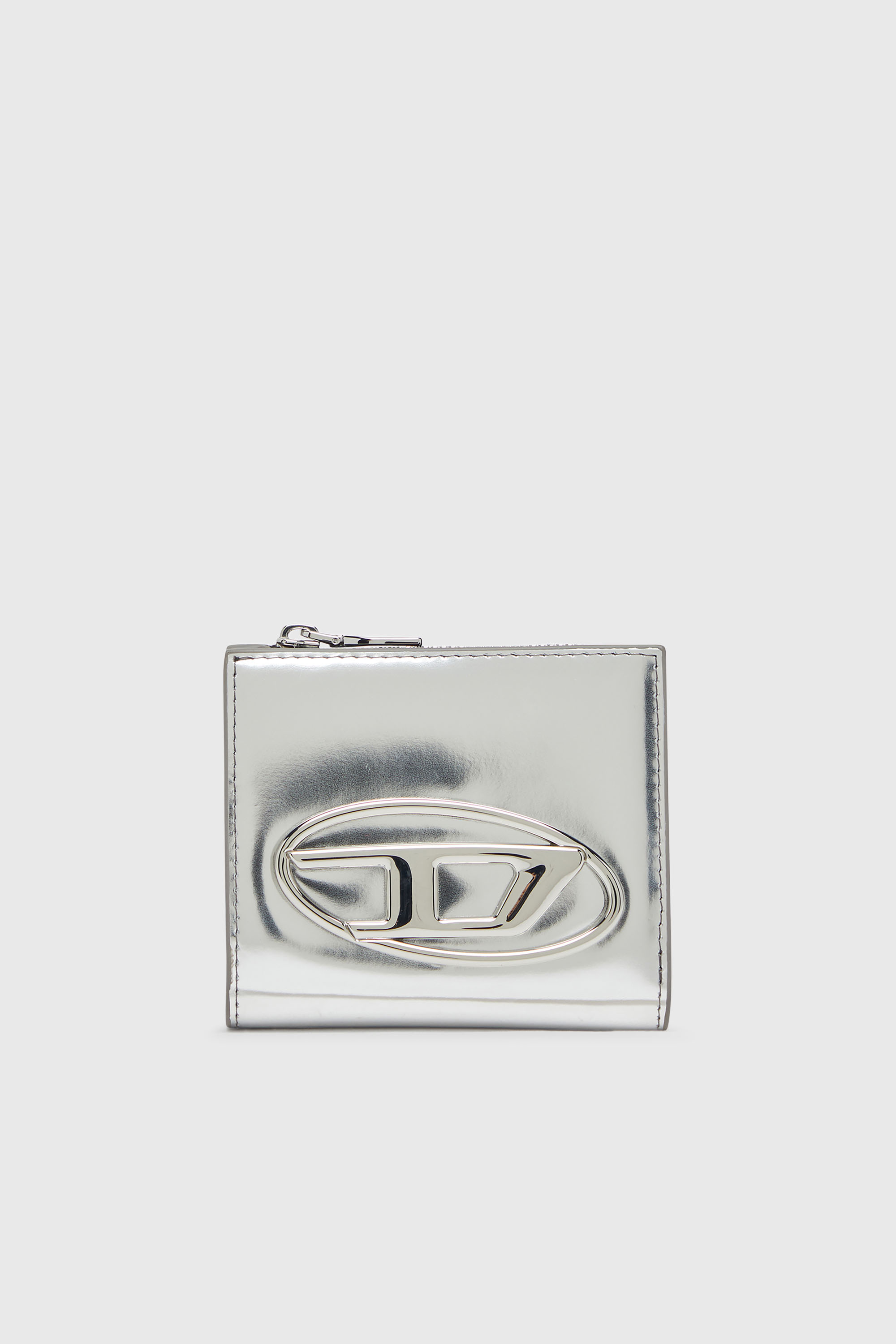 Diesel - 1DR BI FOLD ZIP L, Female's 二つ折りウォレット in シルバー - 1