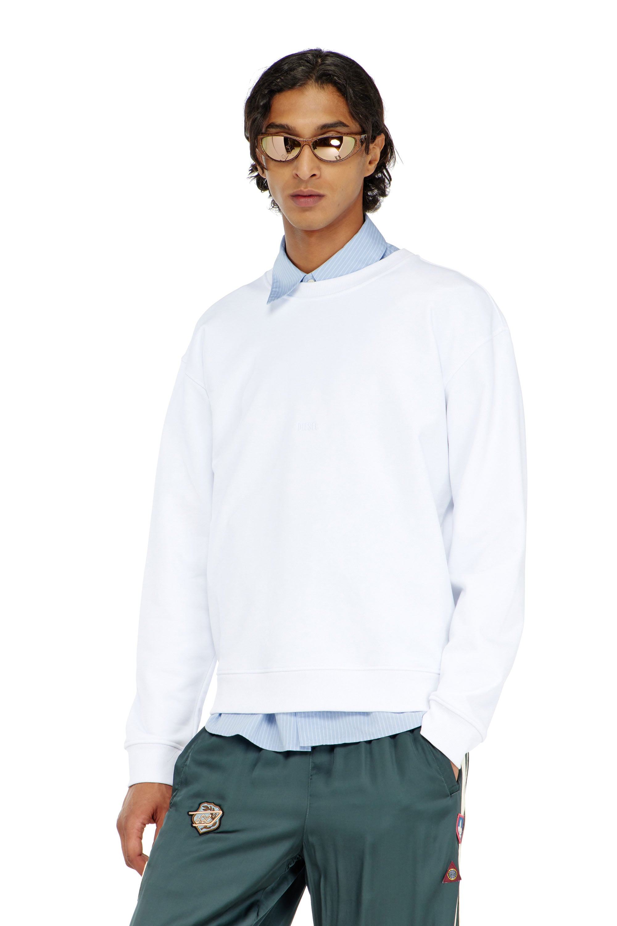 Diesel - S-NORM-AA5, Male's プルオーバースウェット in ホワイト - 1
