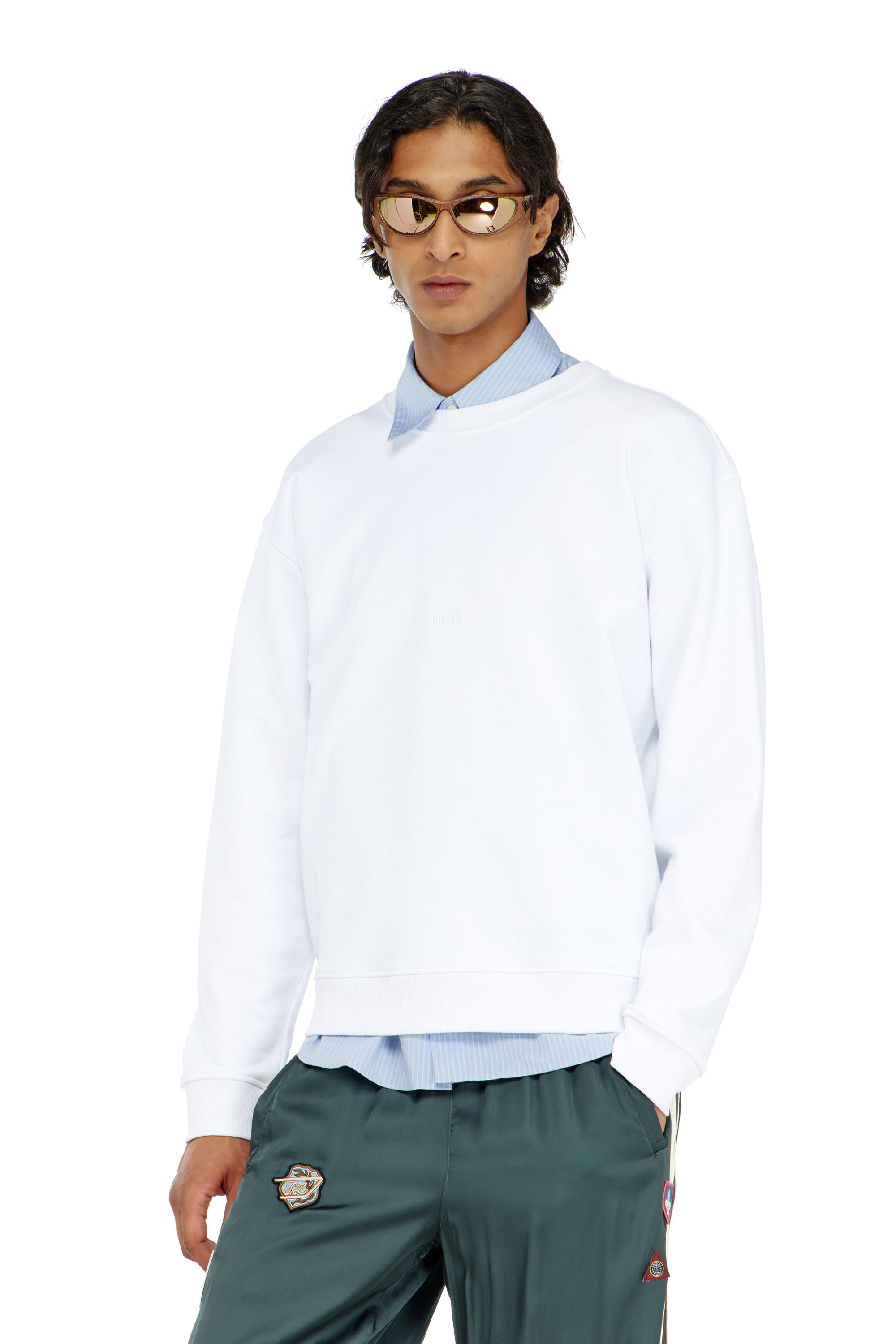 Diesel - S-NORM-AA5, Male's プルオーバースウェット in ホワイト - 3