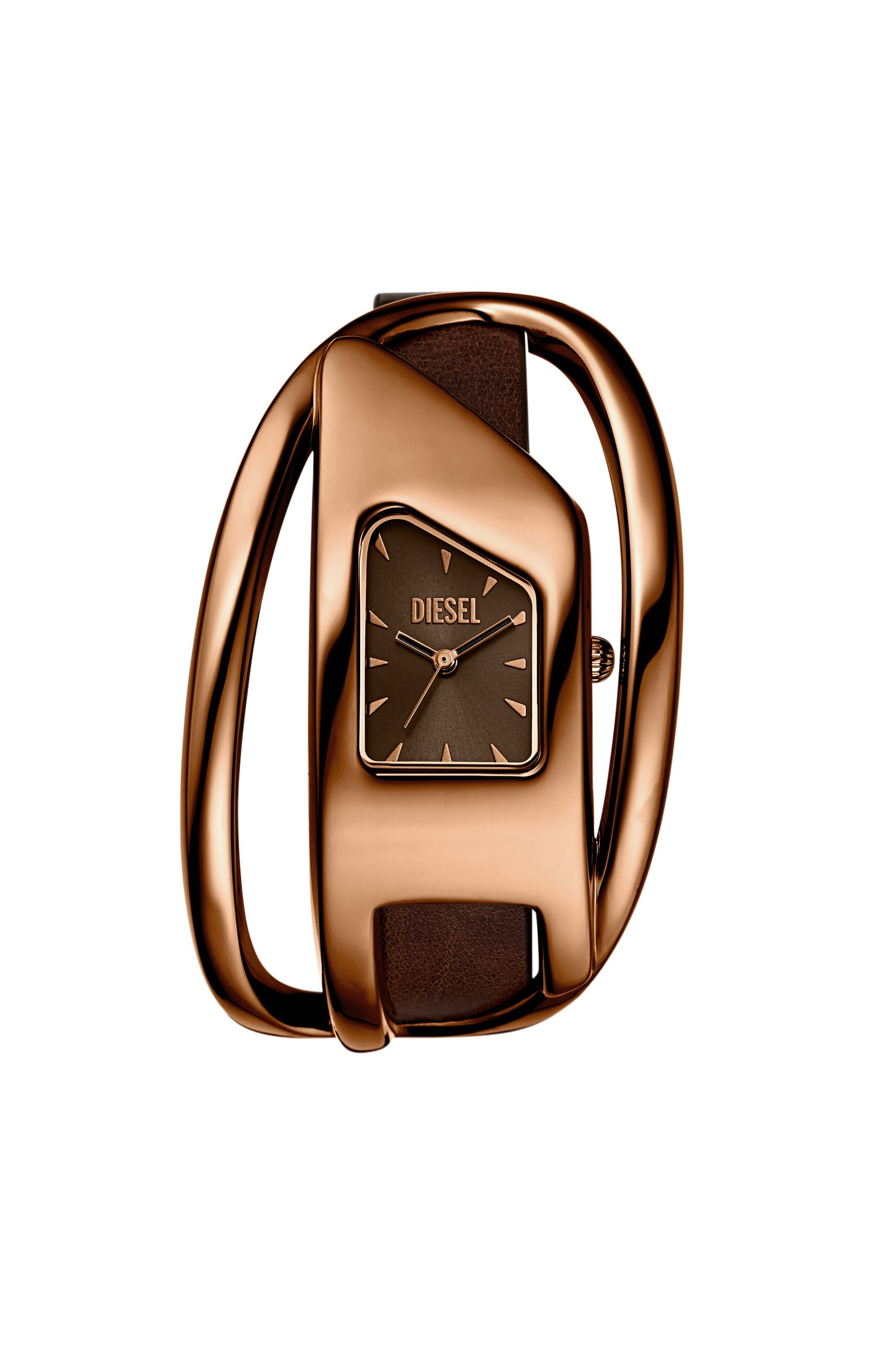 Diesel - DZ5630 WATCH, Female's Wrap-D brown leather watch in ブロンズ - 1