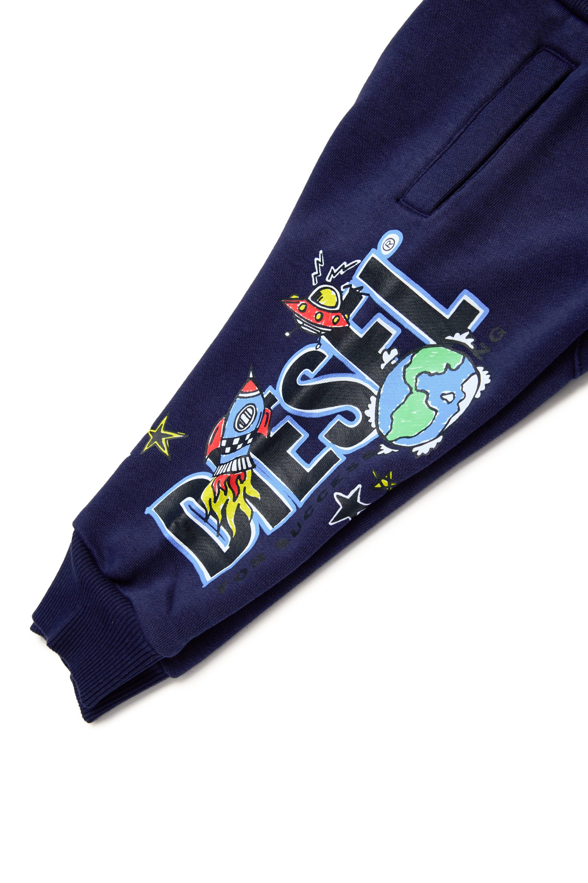 Diesel - PBAMBYB, Male's Sweatpants with rocket logo in ブルー - 4