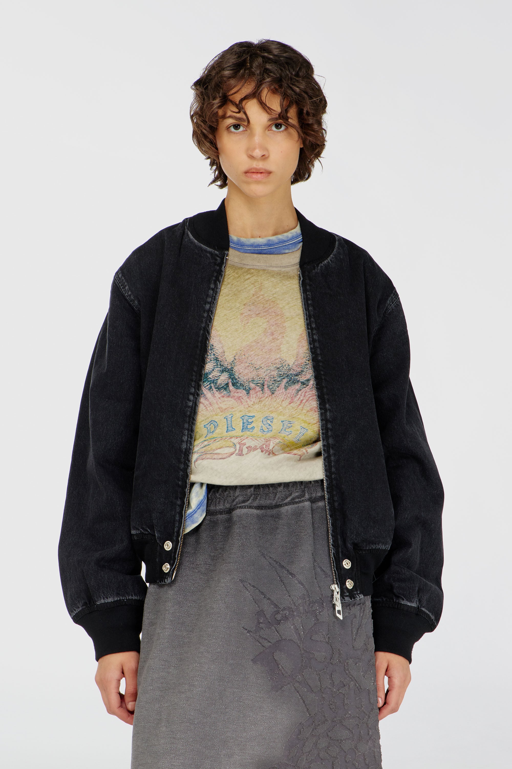 Diesel - D-GUZ, Unisex's デニムジャケット in ブラック - 6