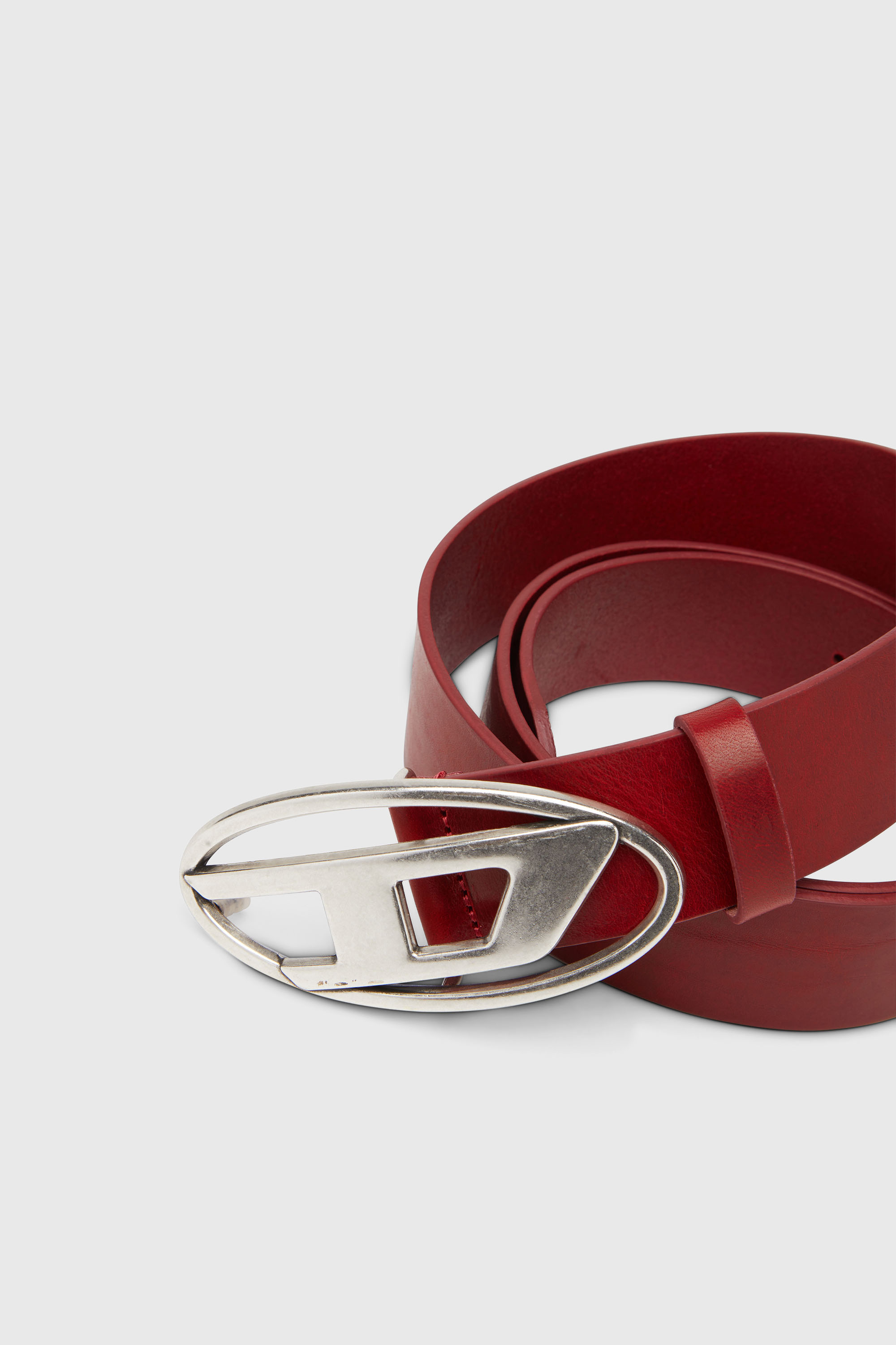 Diesel - B-1DR, Male's カウレザーベルト in レッド - 2