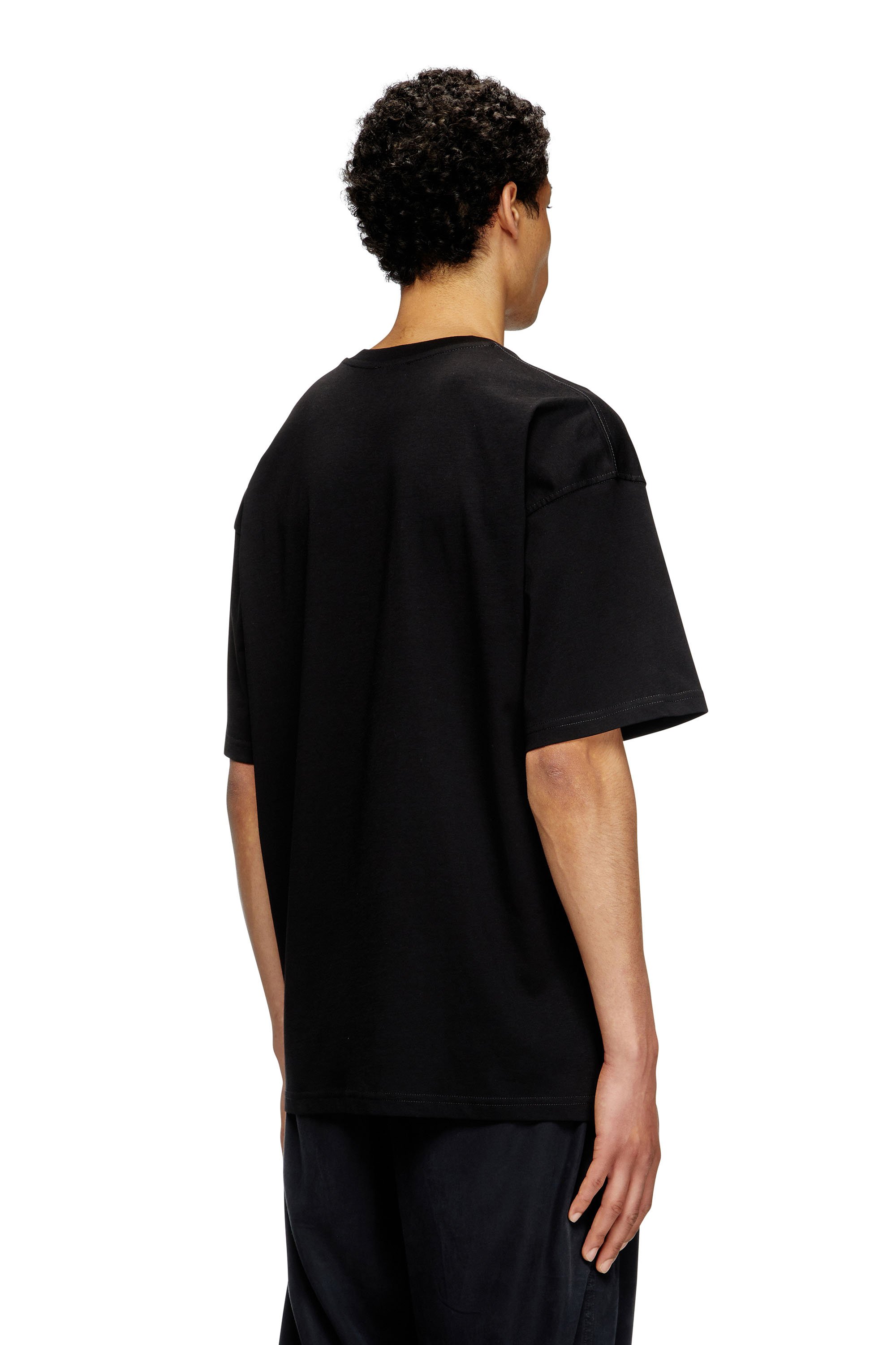Diesel - T-BOXT-T7, Male's T-shirt with spray-effect print in ブラック - 4