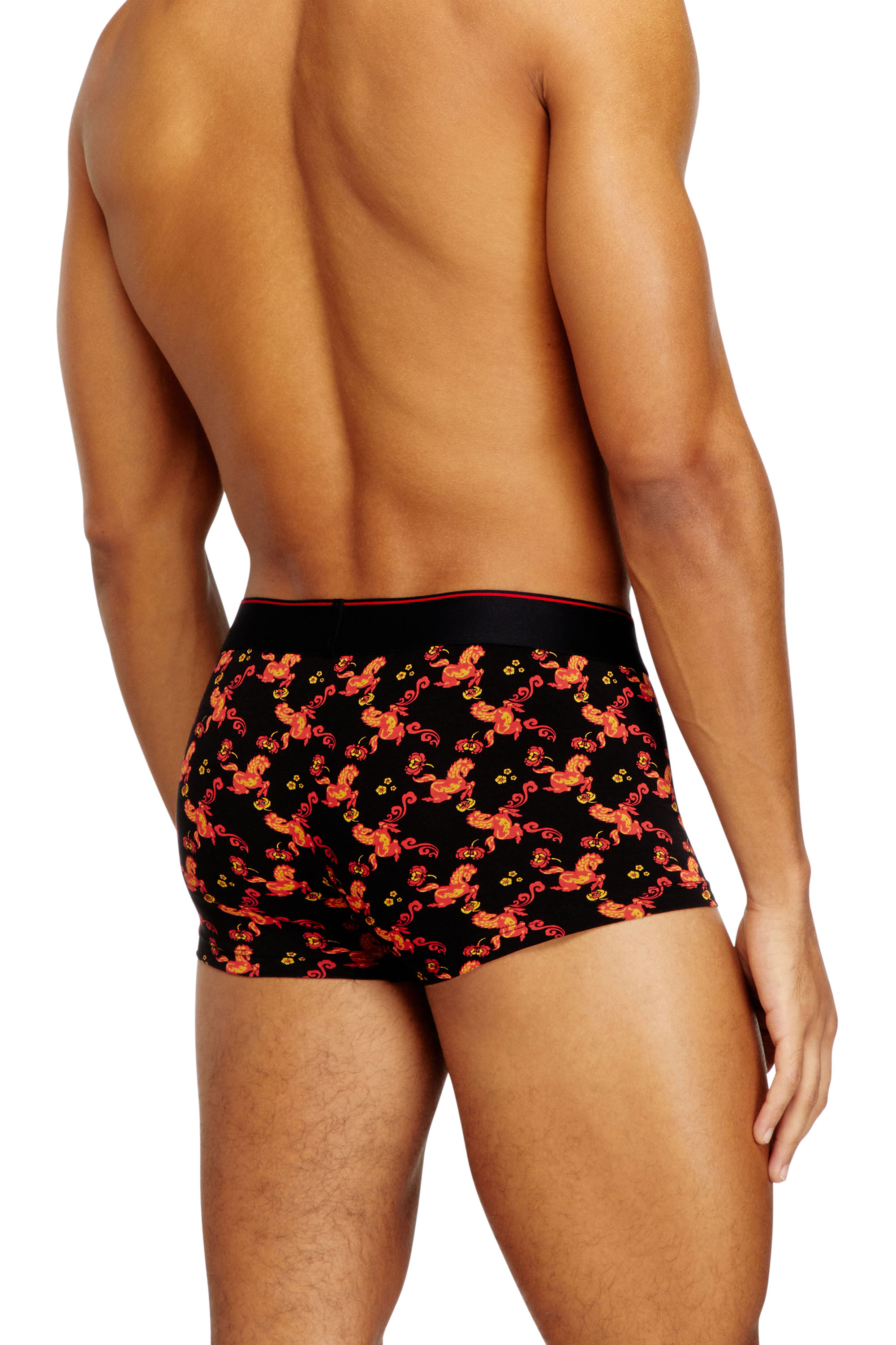 Diesel - DAMIEN-GFT, Male's Boxer briefs in cotton with all-over print in ブラック/レッド - 3