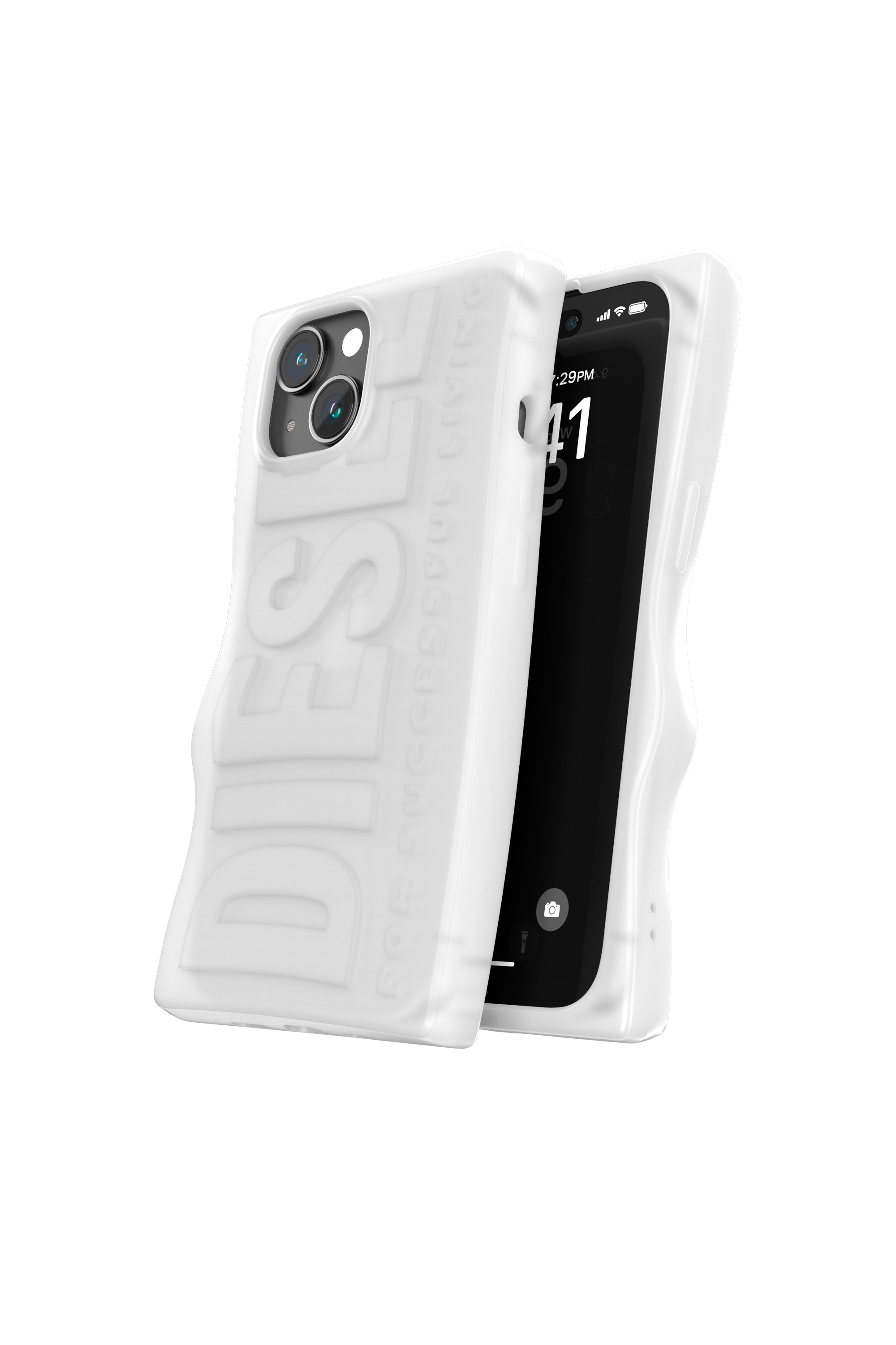 Diesel - 54123 MOULDED CASE, Unisex's iPhone 15 シリコンケース in ホワイト - 3