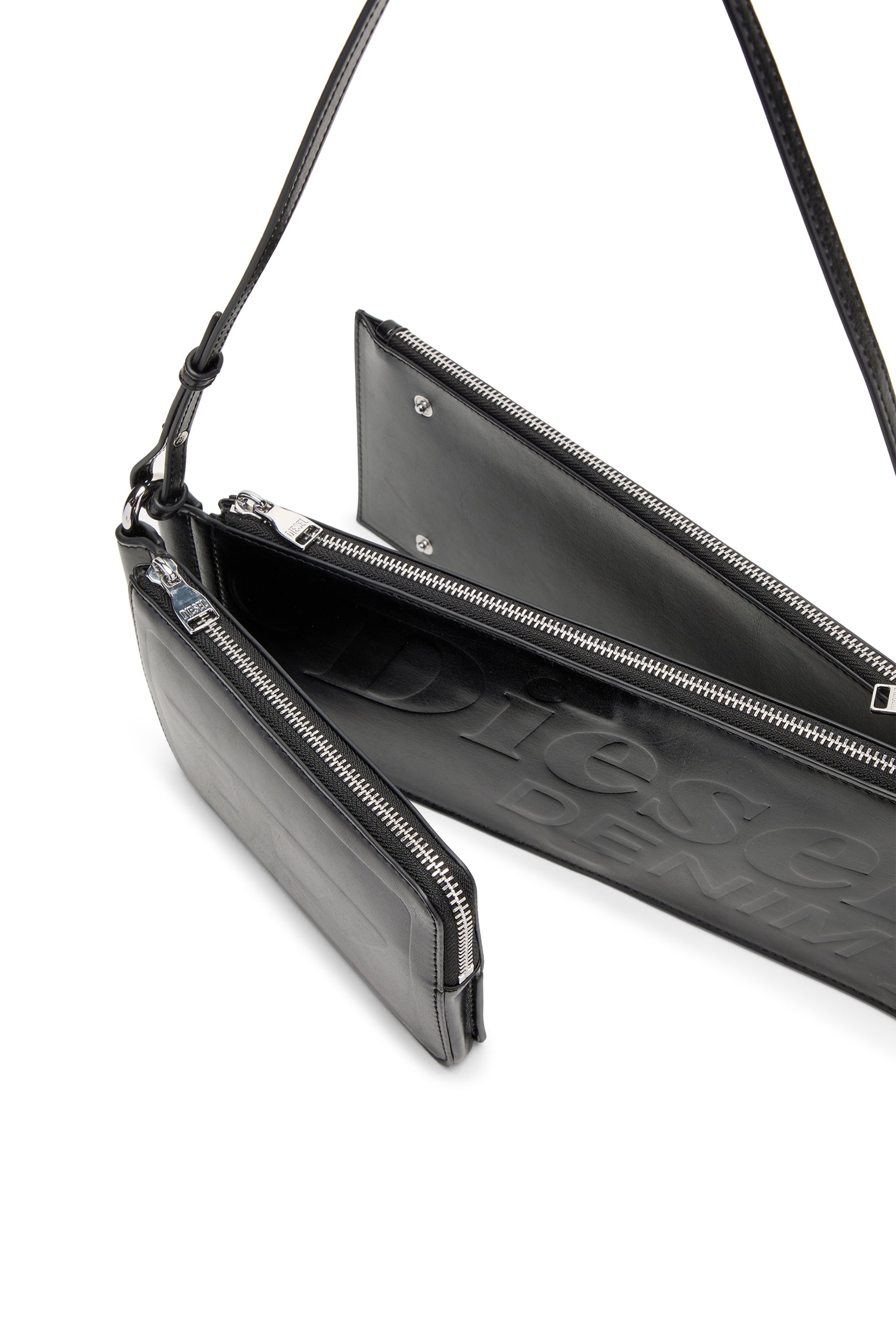 Diesel - FLAG-D SHOULDER BAG X, Unisex's Flag-D-Modular logo-embossed shoulder bag in ブラック - 6