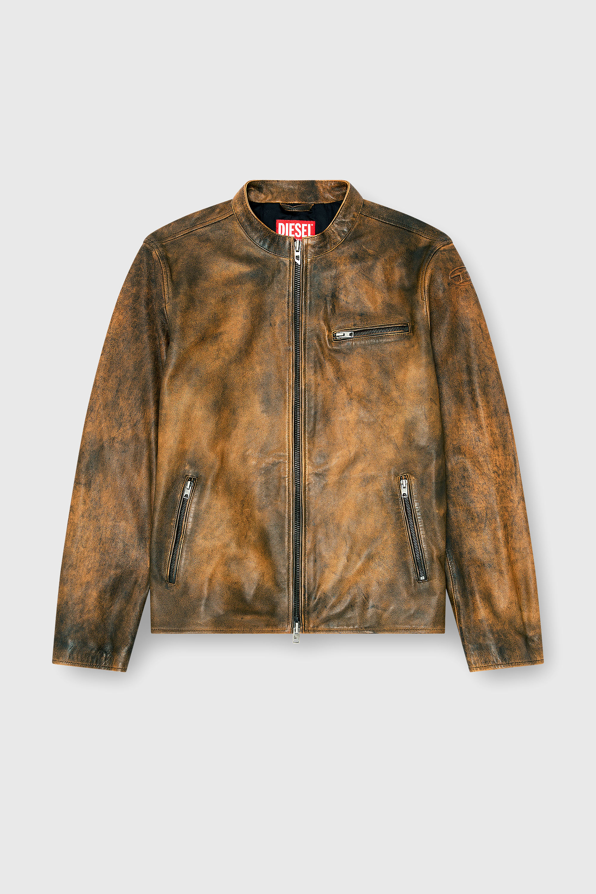 Diesel - L-ZAD-KNCZ, Male's レザージャケット in ライトブラウン - 2