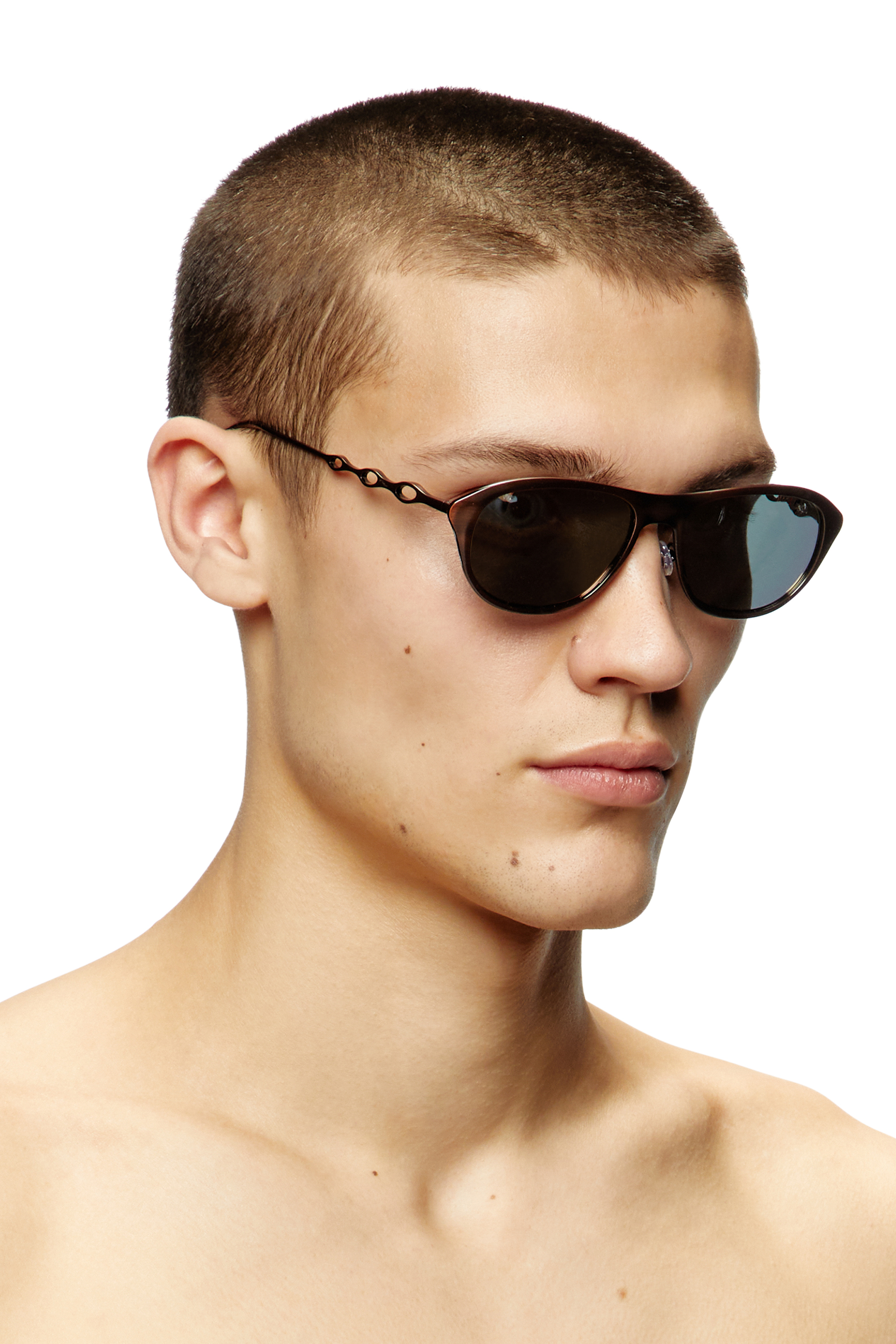 Diesel - 0DL1011, Unisex's Rectangle sunglasses in ゴールド - 4