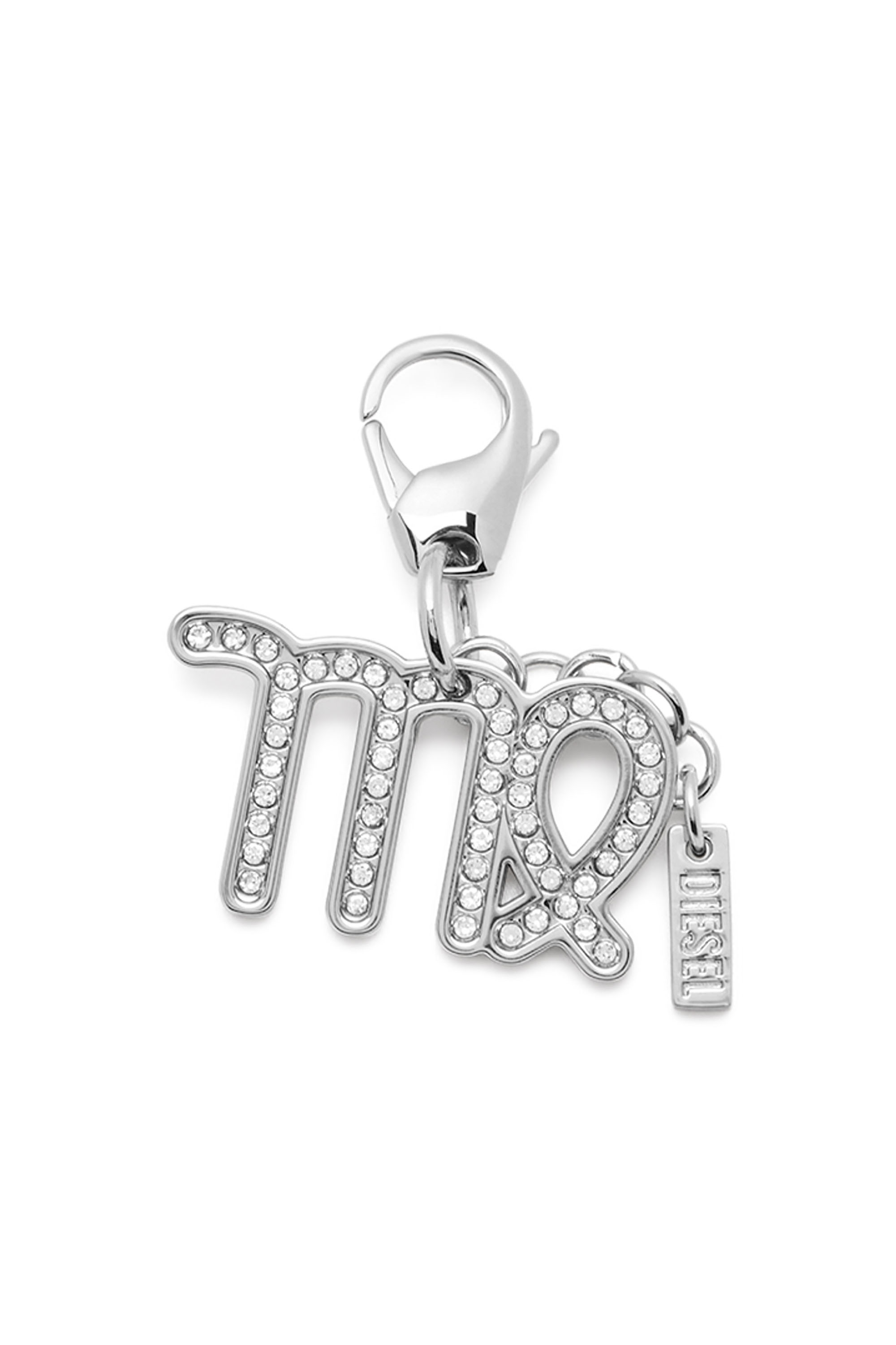 Diesel - CHARM VIRGO, Unisex's Metal Virgo charm with rhinestones in シルバー - 1