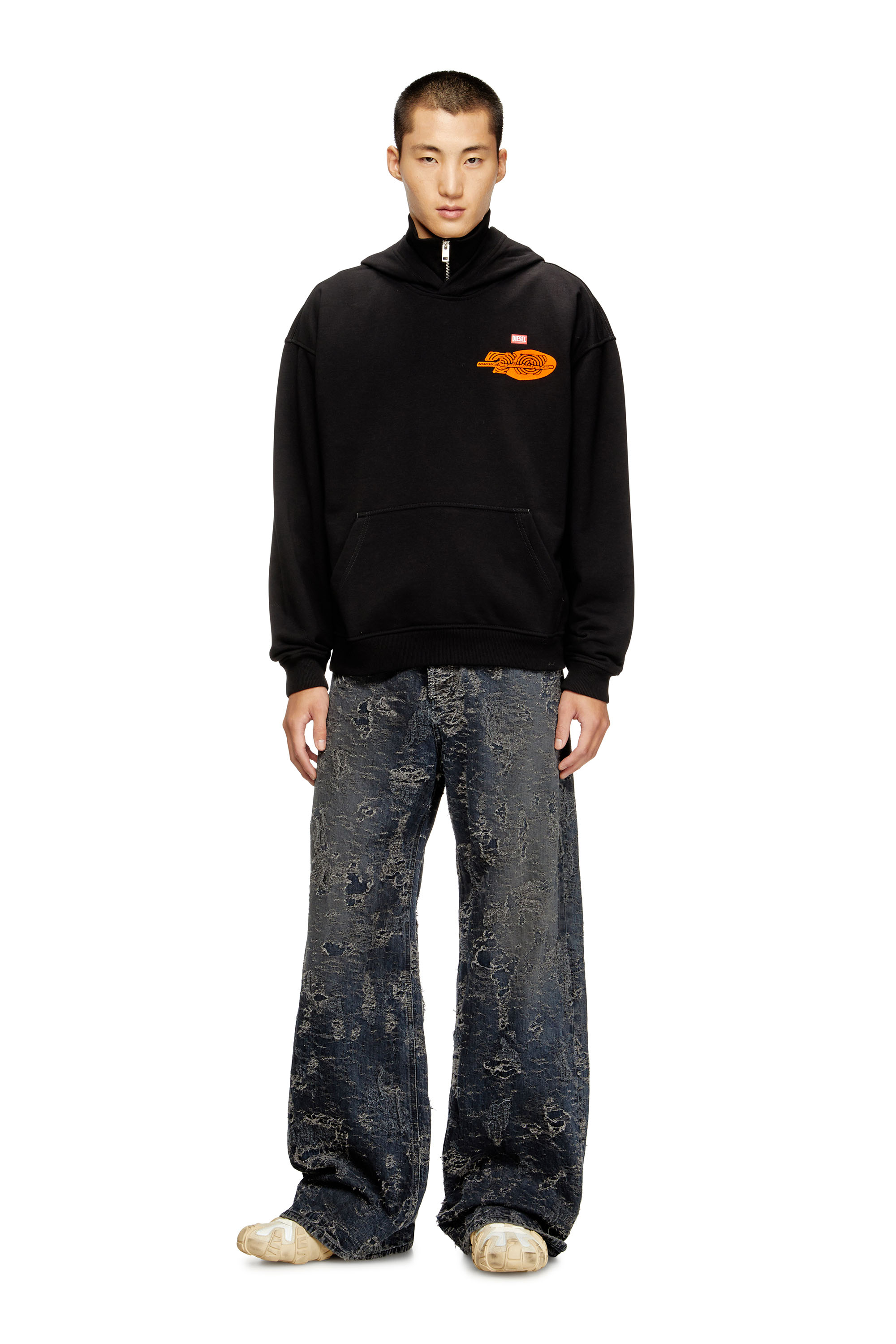 Diesel - S-BOXT-HOOD-T5, Male's プルオーバーパーカー in ブラック - 1