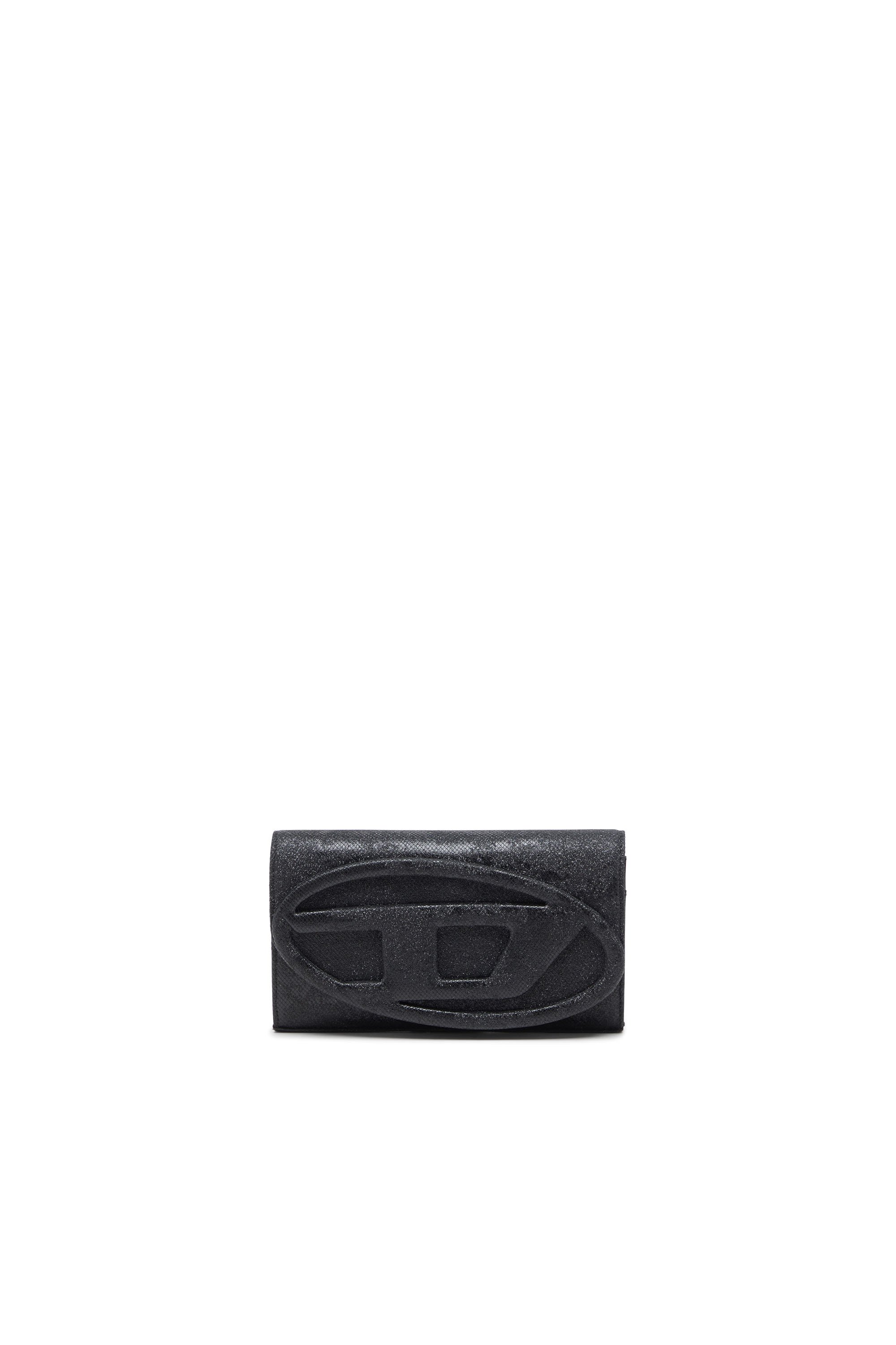 Diesel - 1DR WALLET STRAP, Female's Wallet purse in glitter-camo Lurex in ブラック - 1
