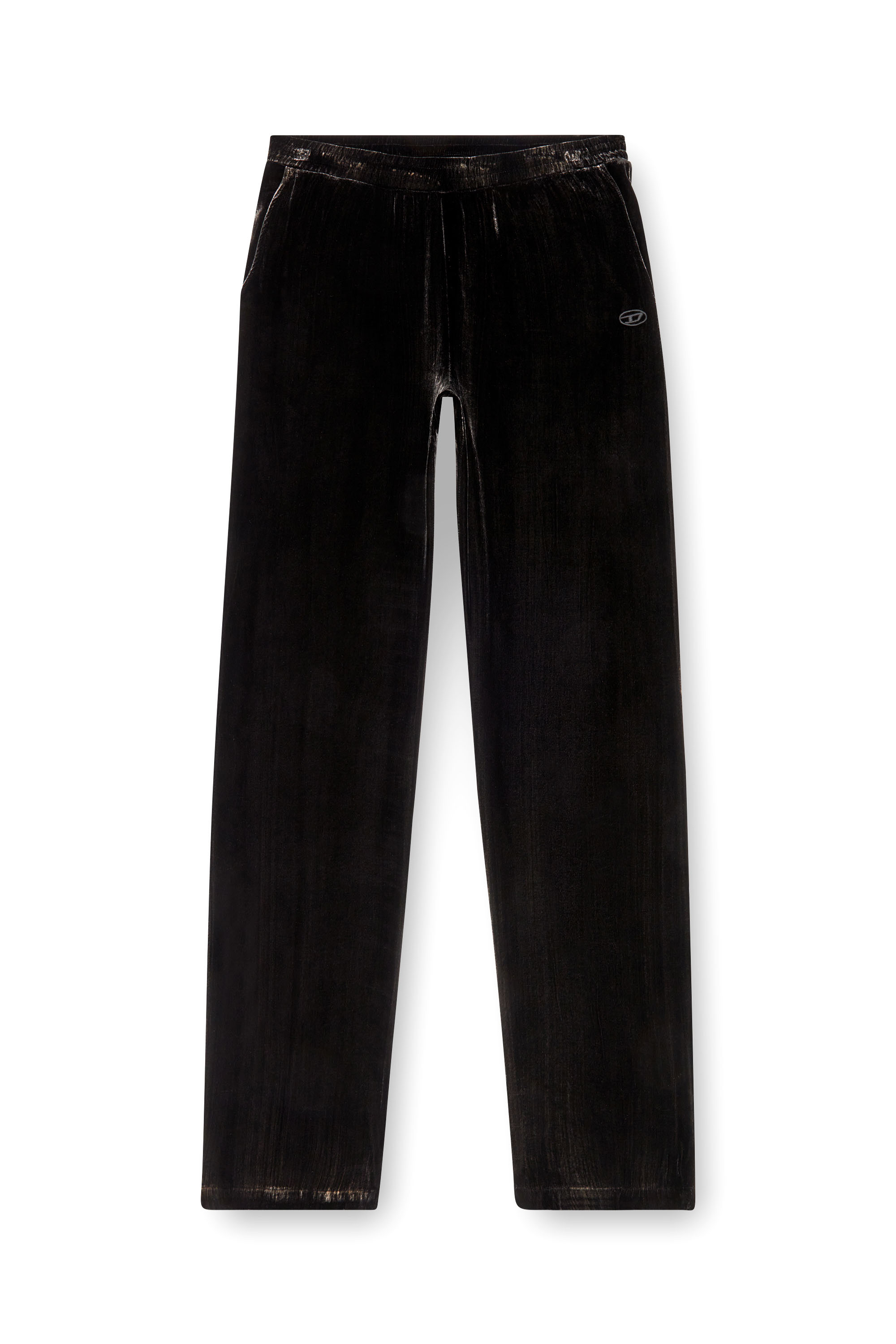 P-SALFORD Track pants in treated velvet｜ブラック｜メンズ｜DIESEL
