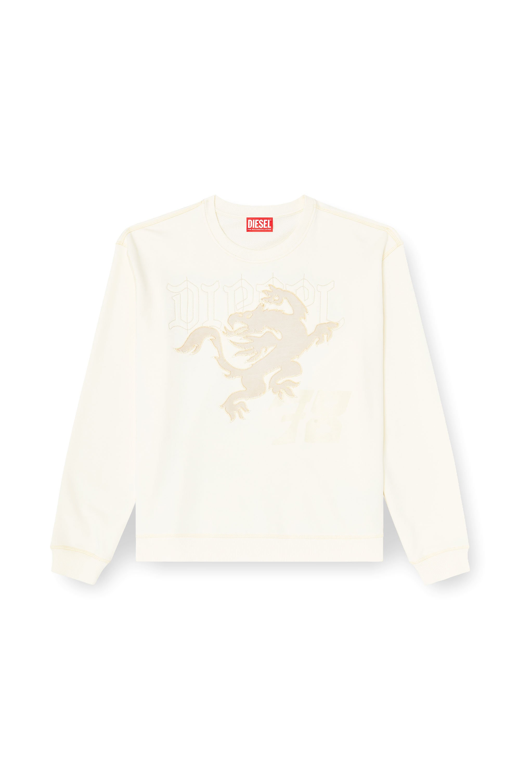 Diesel - S-NORM-AA3, Male's プルオーバースウェット in ホワイト - 2