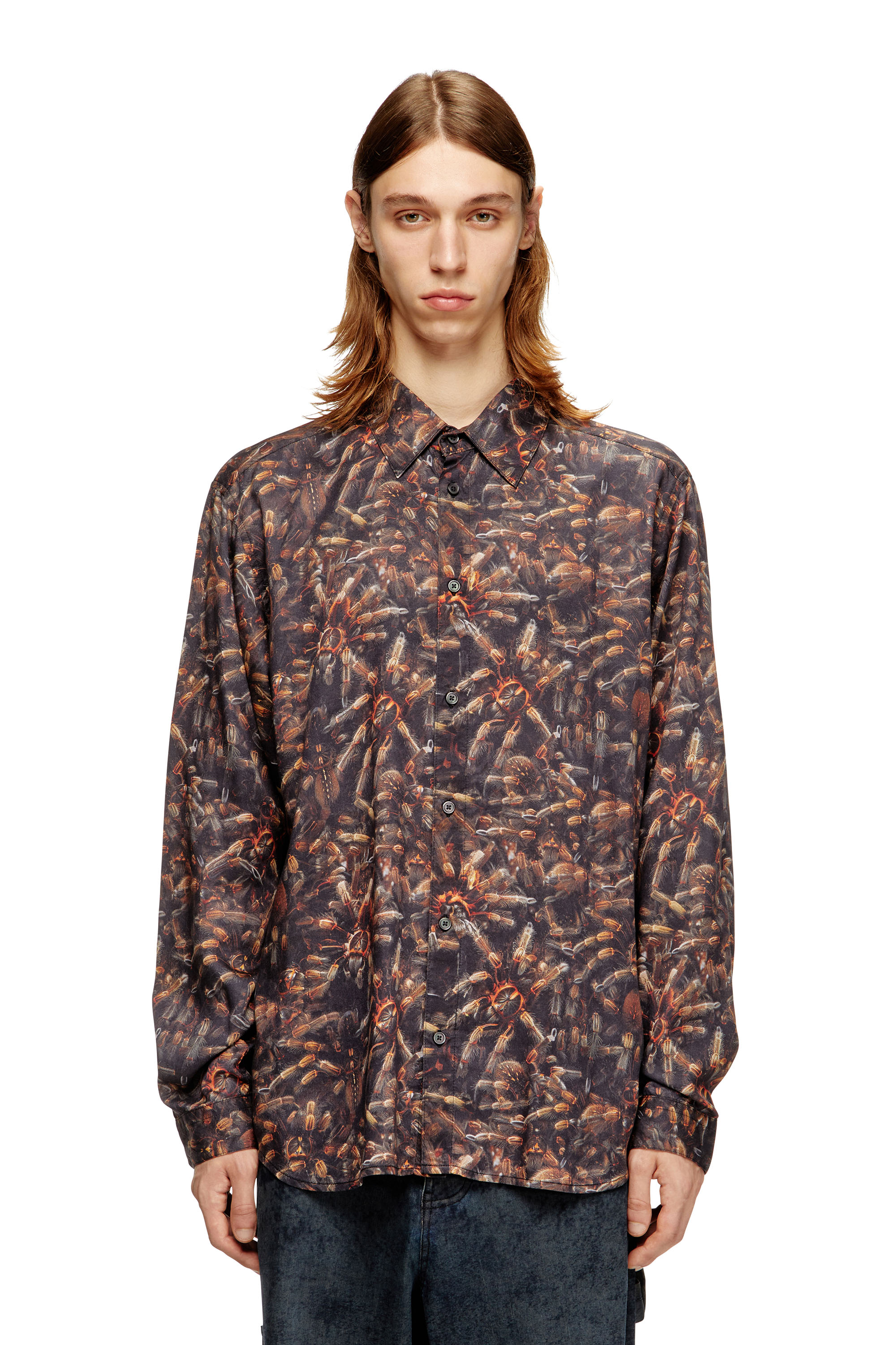 Diesel - S-SIMPLY-SPIDER-PJBK, Male's 長袖シャツ in ブラック/ブラウン - 1