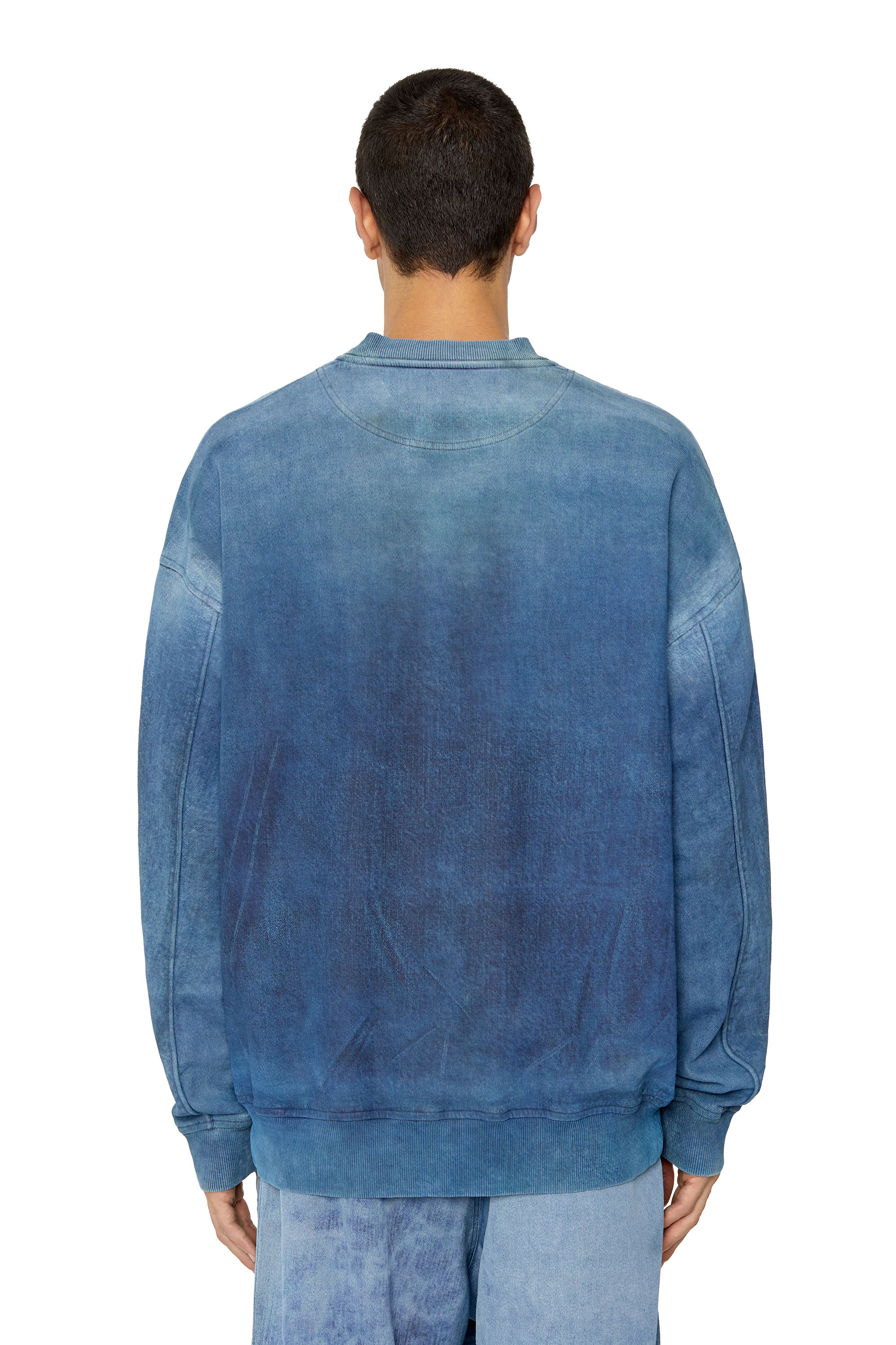 Diesel - D-KRIB TRACK DENIM SWEATSHIRT, ミディアムブルー - Image 2