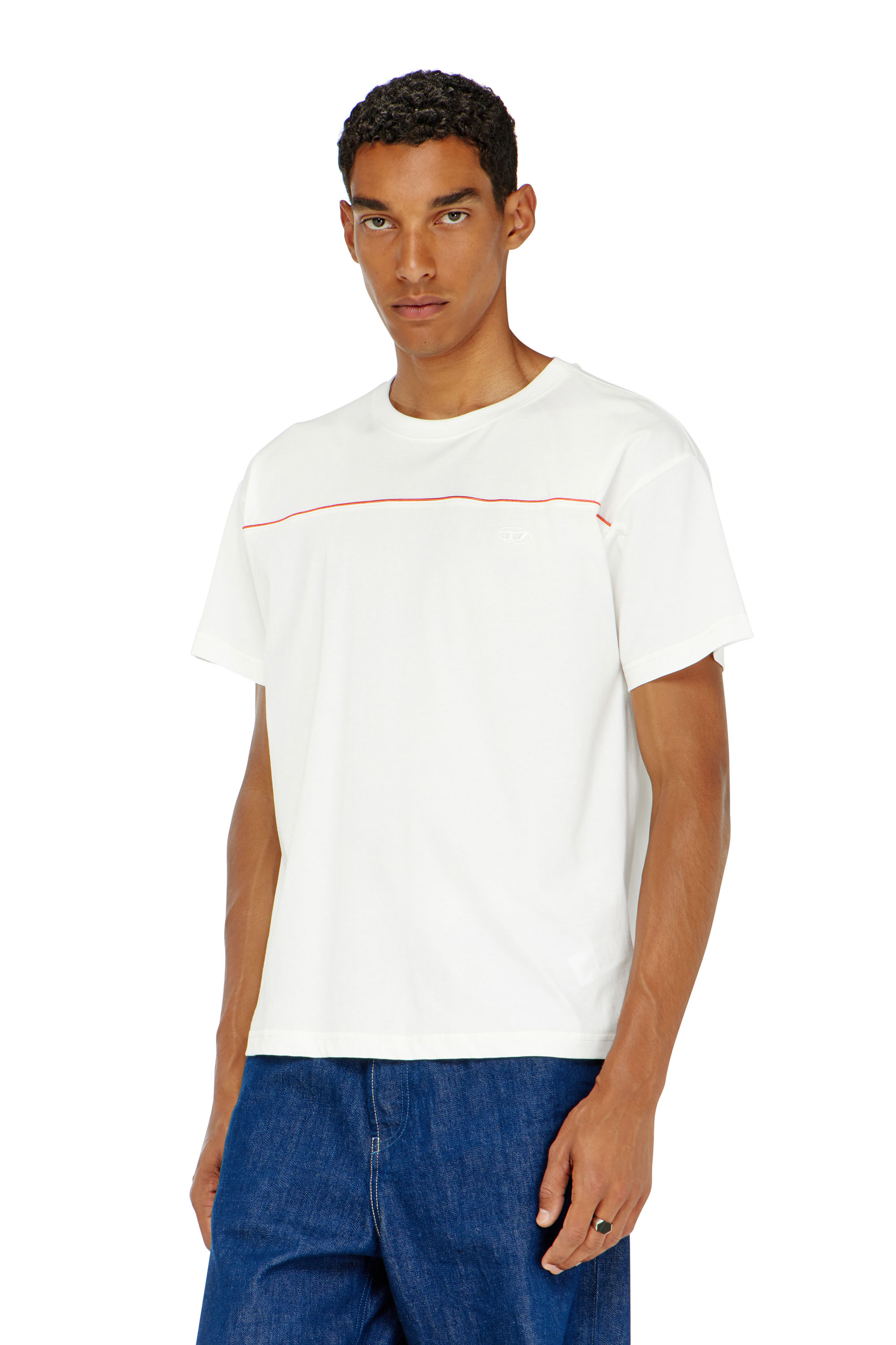 Diesel - T-NORM-PIPING, Male's Tシャツ in ホワイト - 3