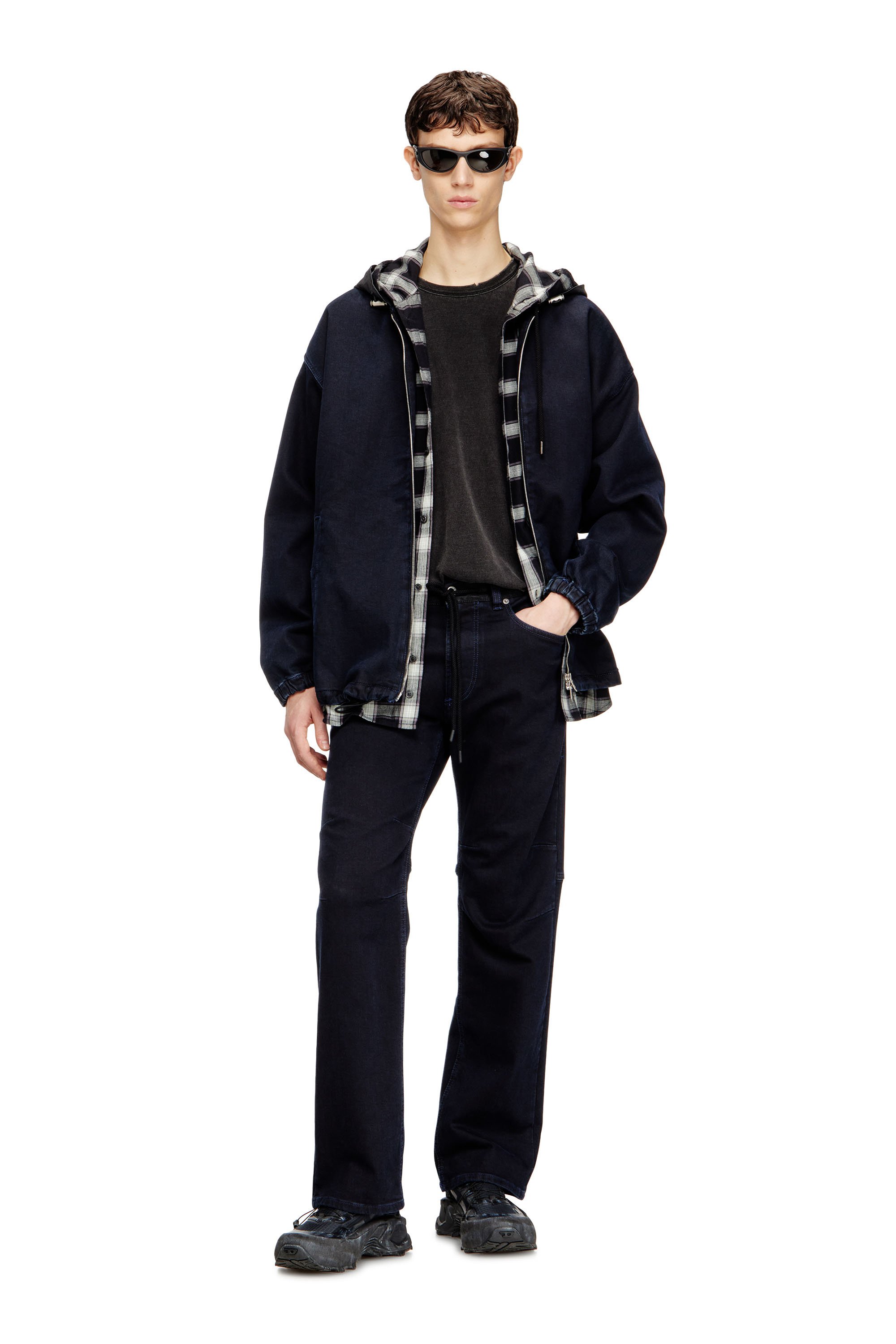 Diesel - D-WYNNY JOGG, Male's ジョグ ジップアップパーカー in ブルー - 2