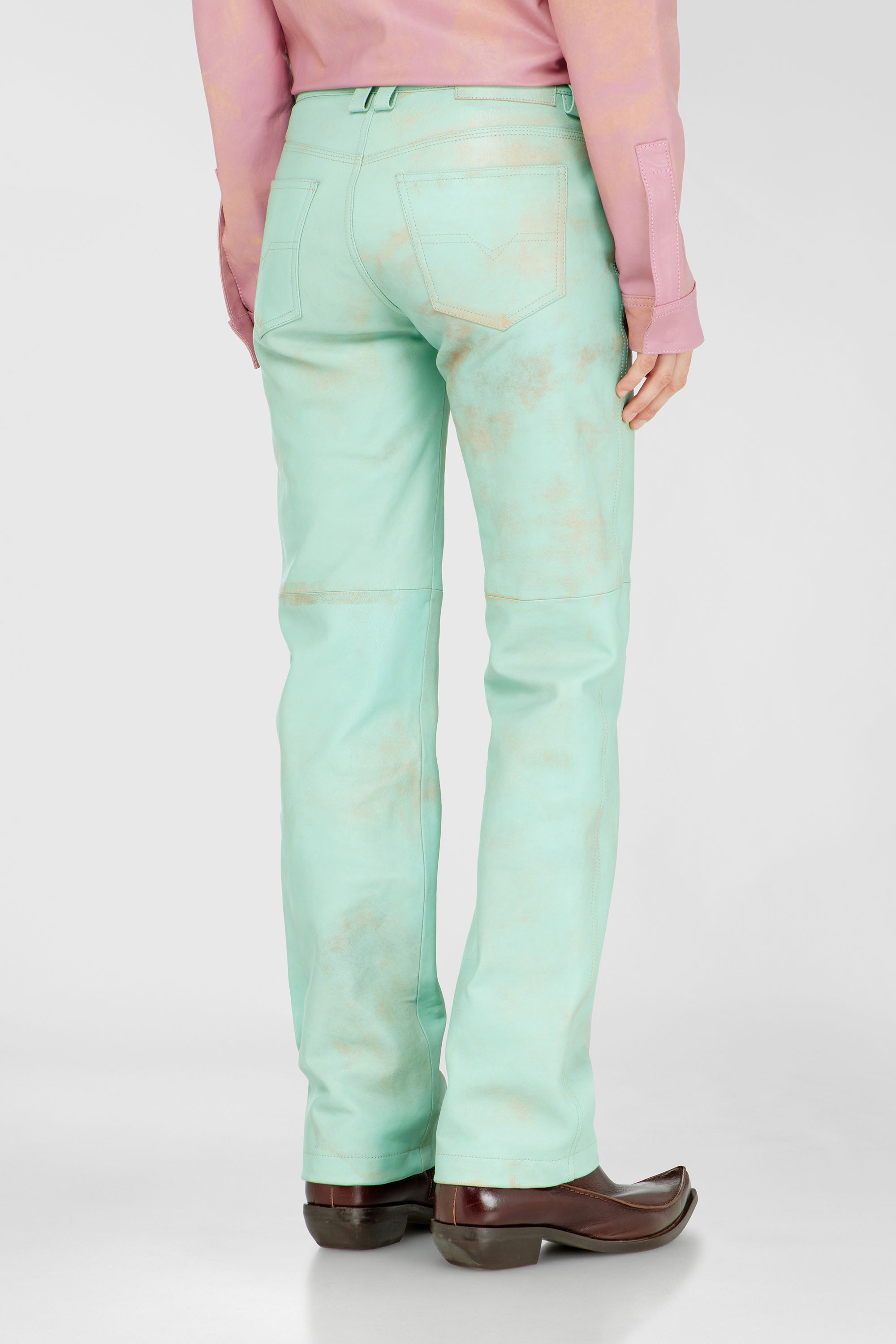 Diesel - L-POCKA, Female's Pants in treated leather in null - 3