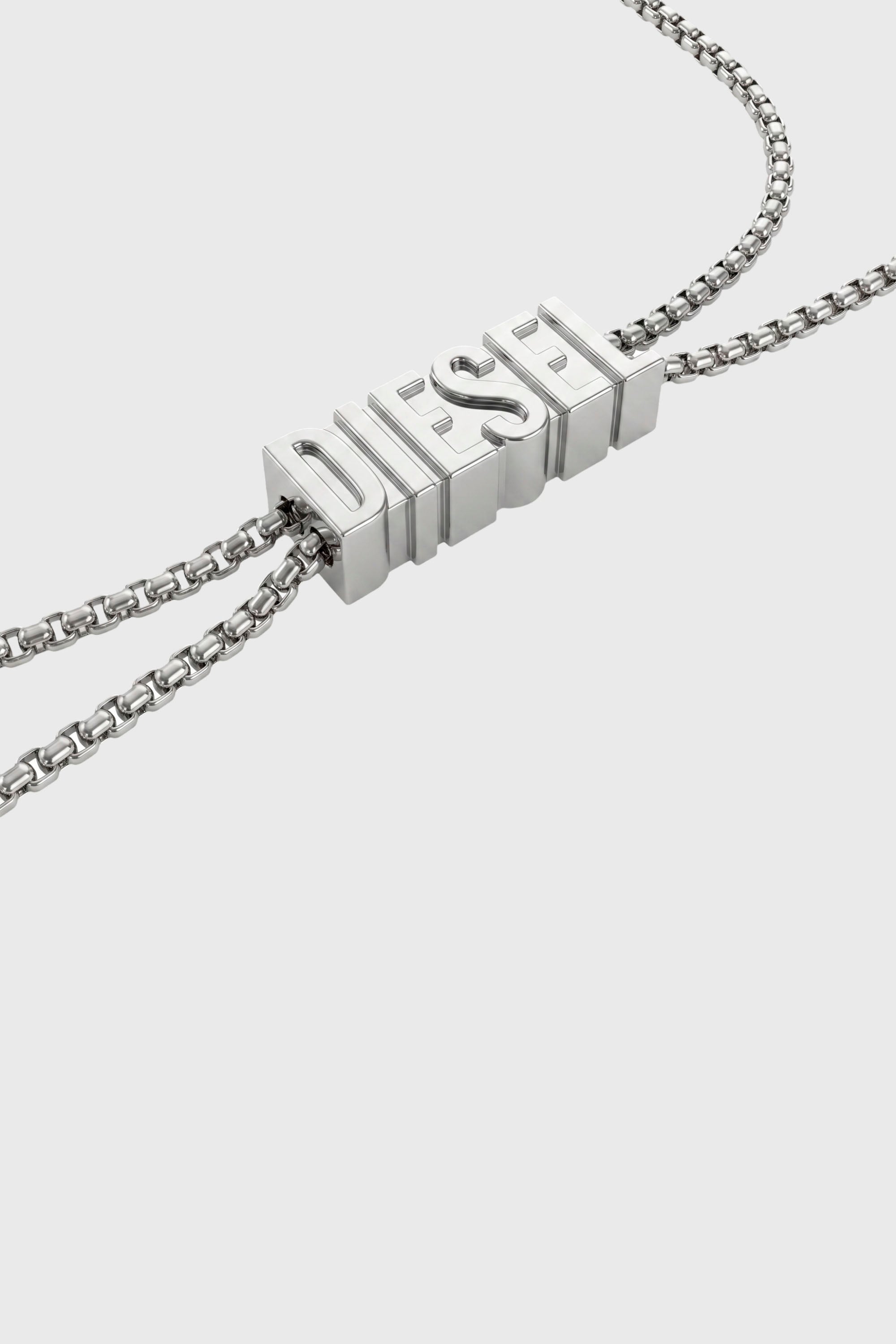 Diesel - 60669 EARBUDS CHAIN EARBUNDS CHAIN, Unisex's D chain earbuds necklace in シルバー - 3