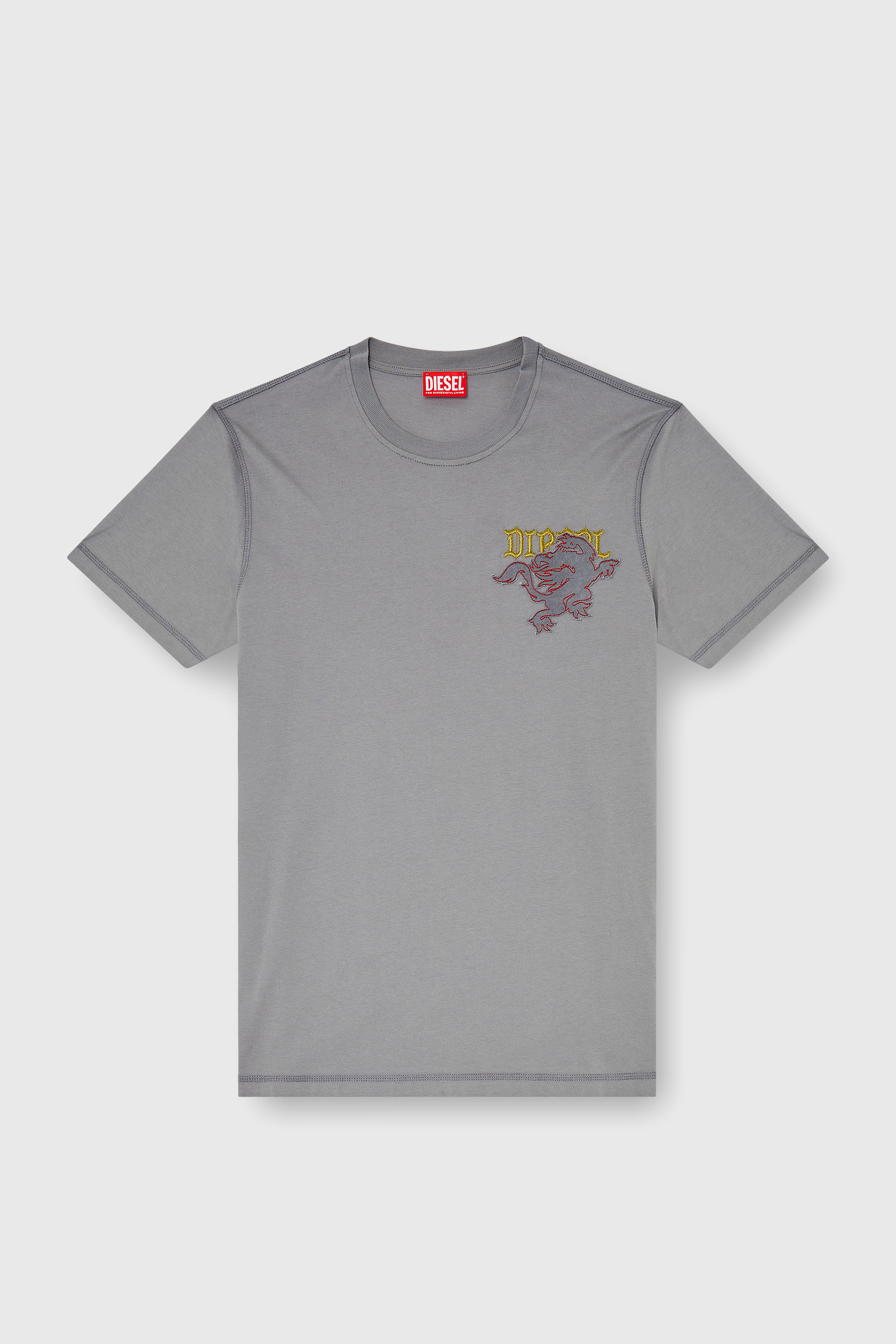 Diesel - T-ADJUST-NOTCH, Male's Tシャツ in グレー - 2