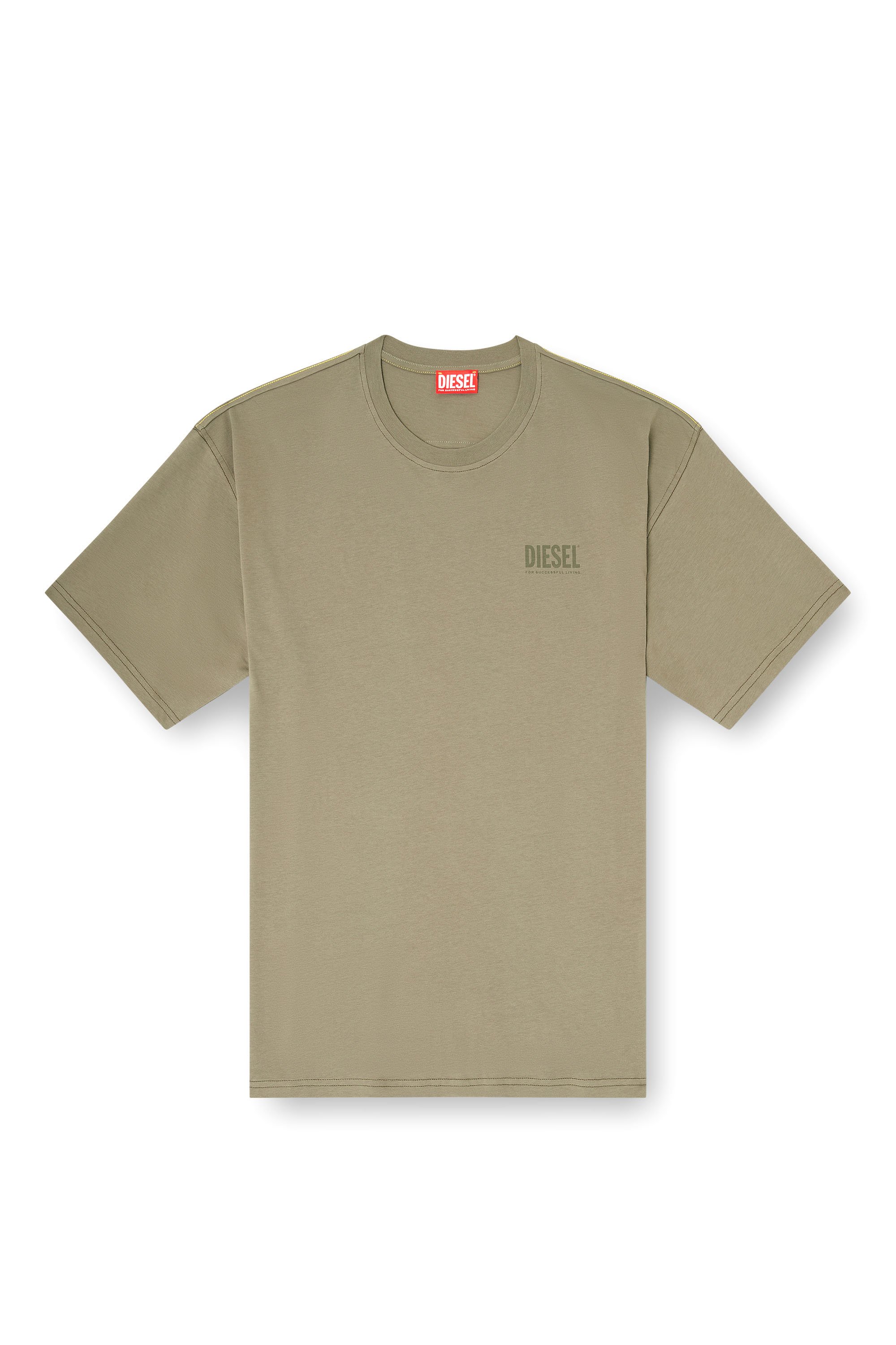Diesel - T-BOXT-V8, Male's Relaxed T-shirt with back camo print in ミリタリーグリーン - 3