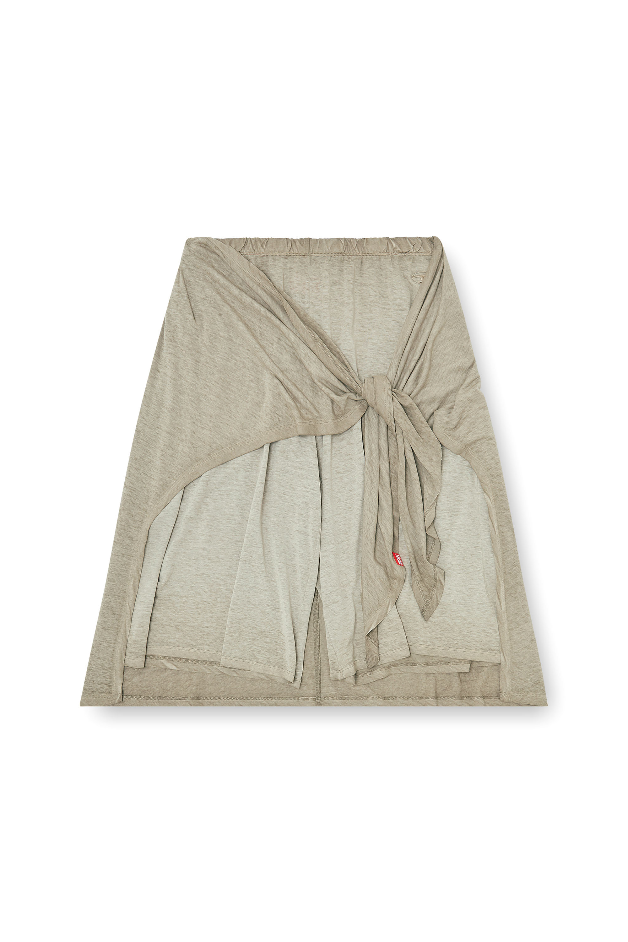 Diesel - P-RALYA, Female's Hemp-cotton bermuda shorts with wrap detail in グリーン - 3