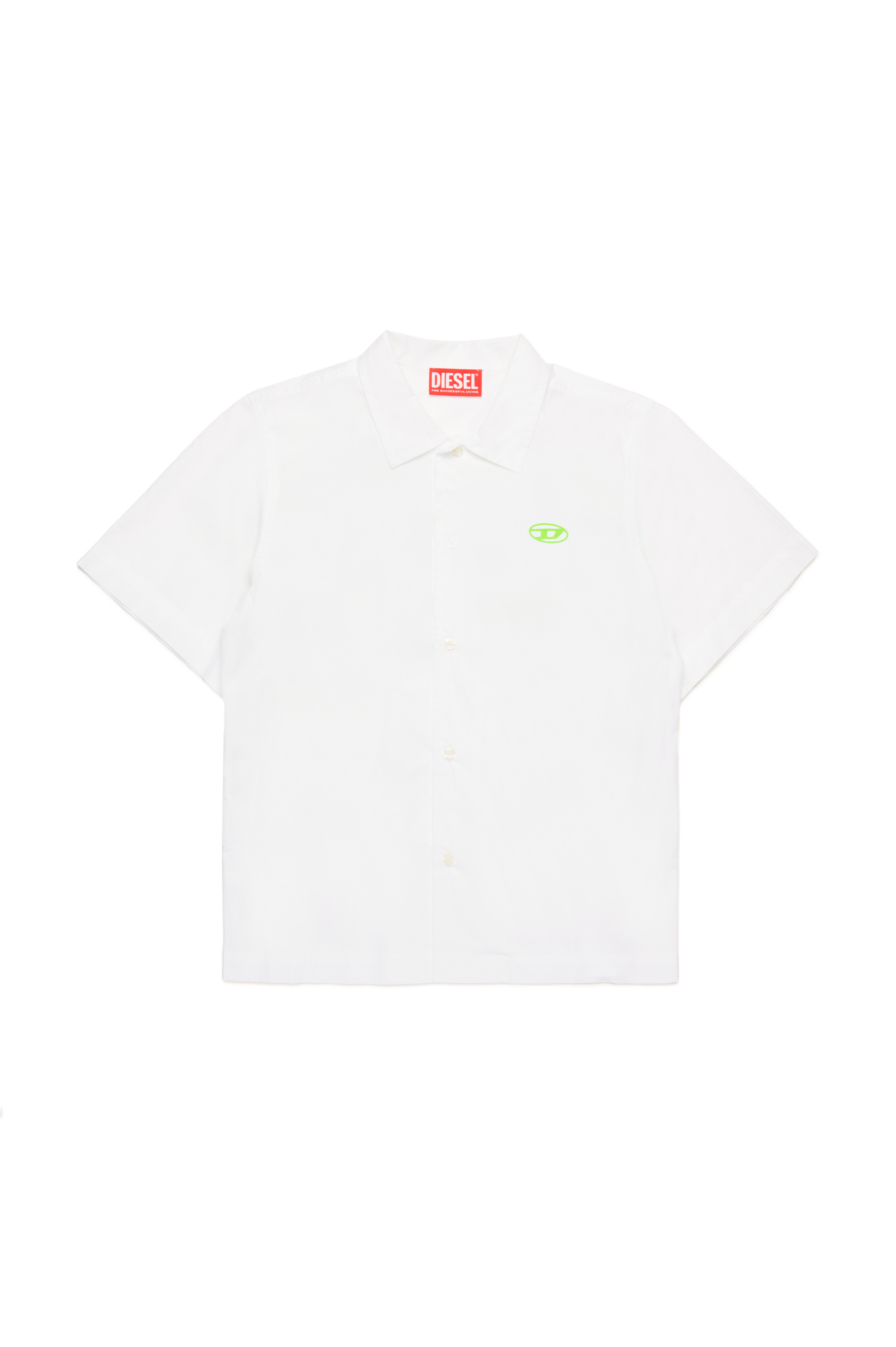 Diesel - MCPOLLY, Male's Short-sleeve shirt with Oval D print in ホワイト - 1