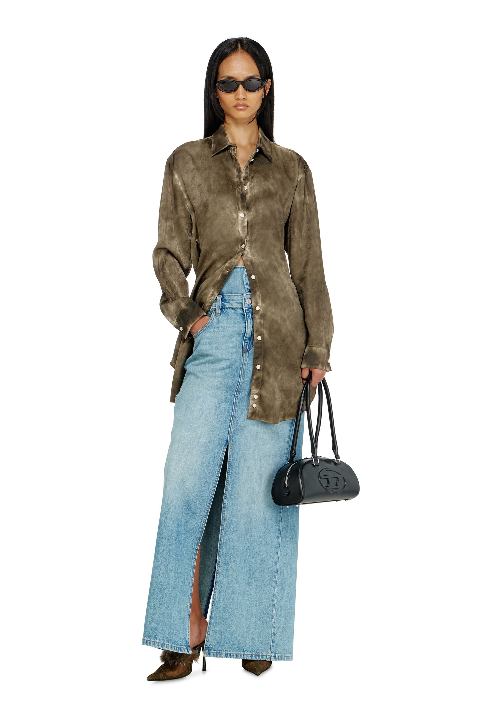 Diesel - C-LAVEL, Female's シャツ in ミリタリーグリーン - 2