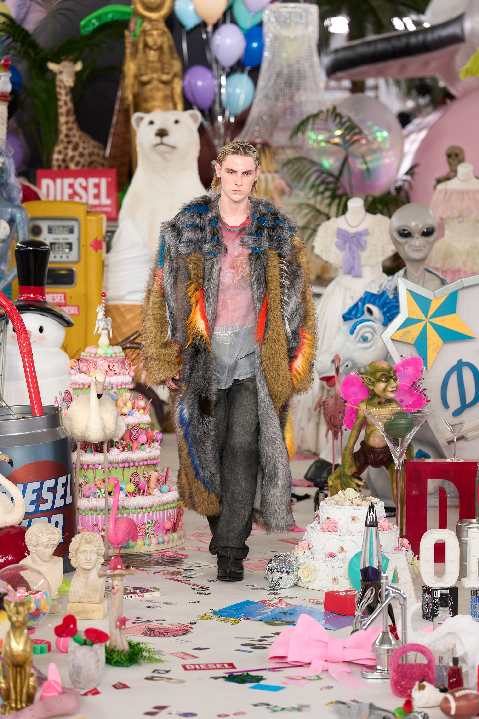 Diesel - T-GERI-LS, Male's Long-sleeve T-shirt with concert graphics in レッド - 6