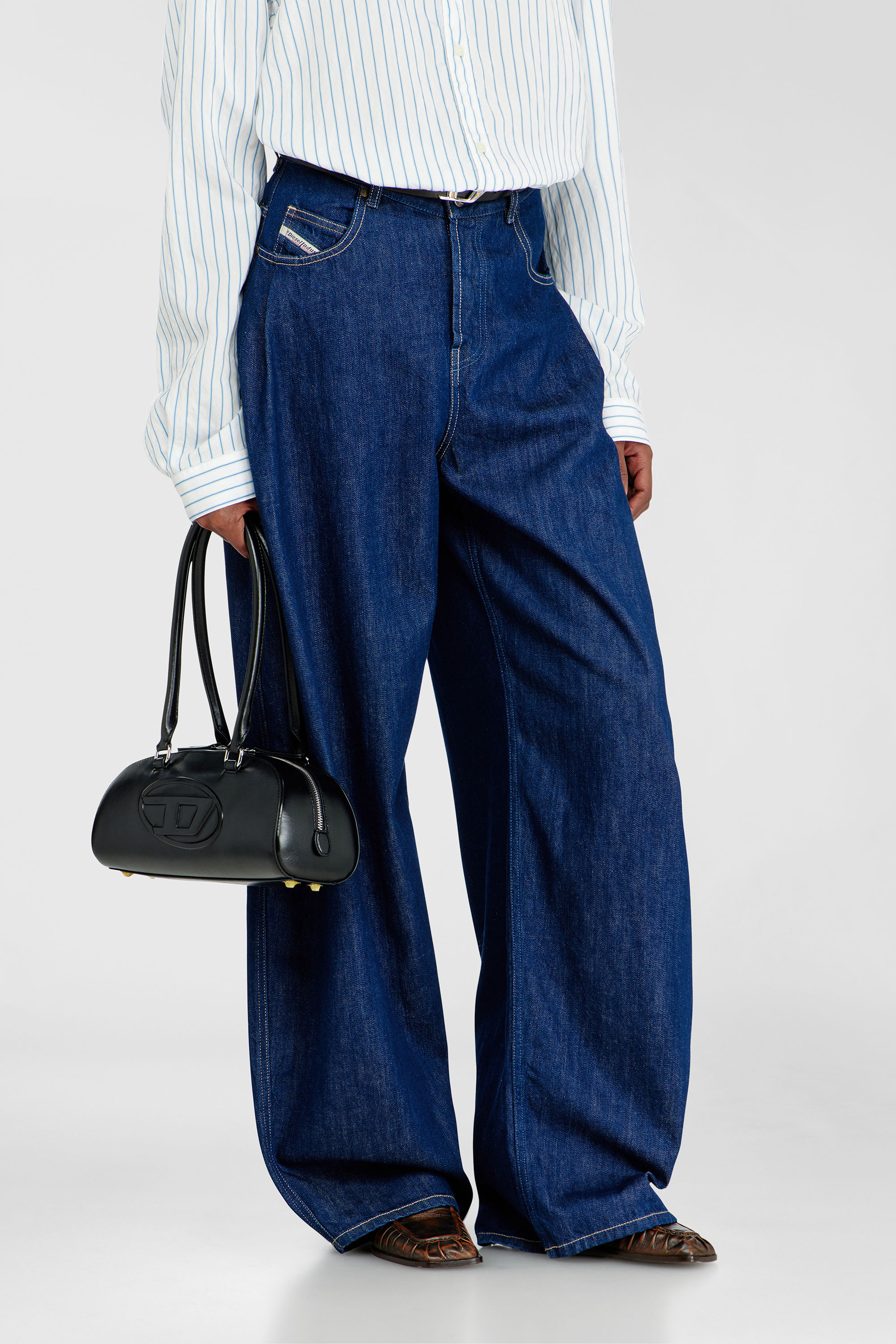 DIESEL ディーゼル　Y2K ワイド　バギー　神シルエットアクネ汚れ加工 Relaxed Jeans ハイウエスト 1987 D-Khelz | ダークブルー