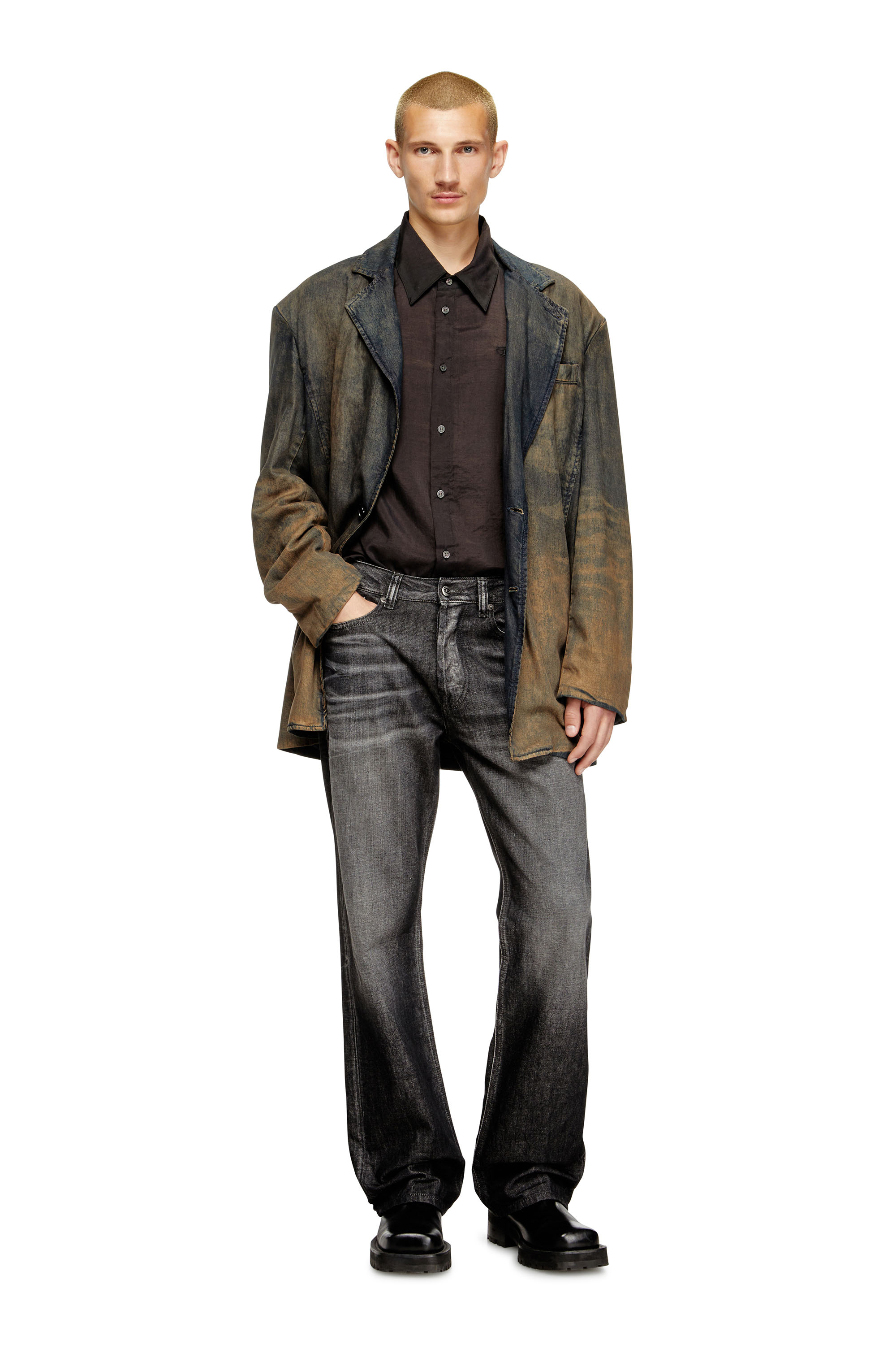 Diesel - Male's Relaxed Jeans 1980 D-Eeper 09M63, ブラック/ダークグレー - 1