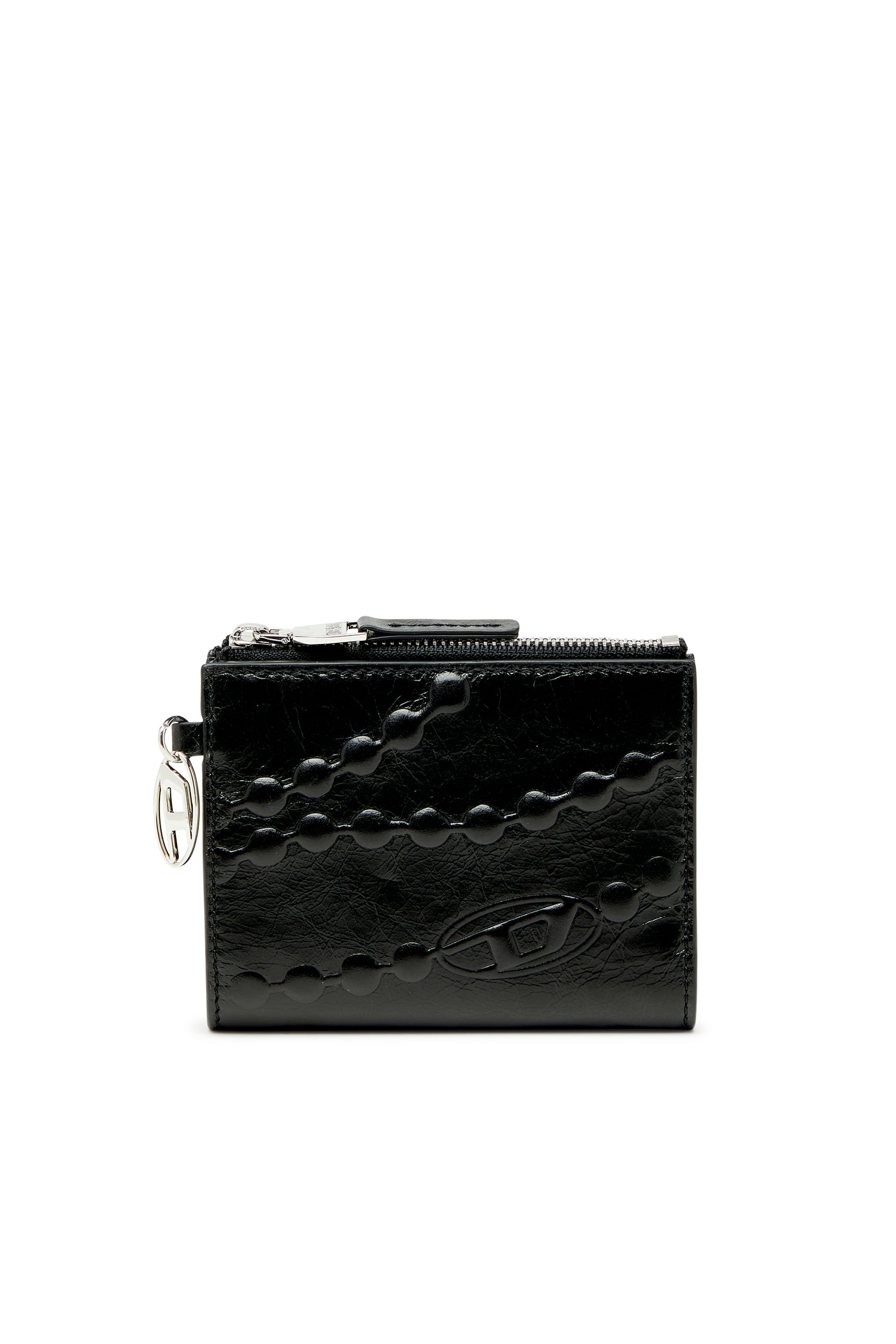 Diesel - OVAL-D BI FOLD ZIP II, Female's 二つ折りウォレット in ブラック - 1