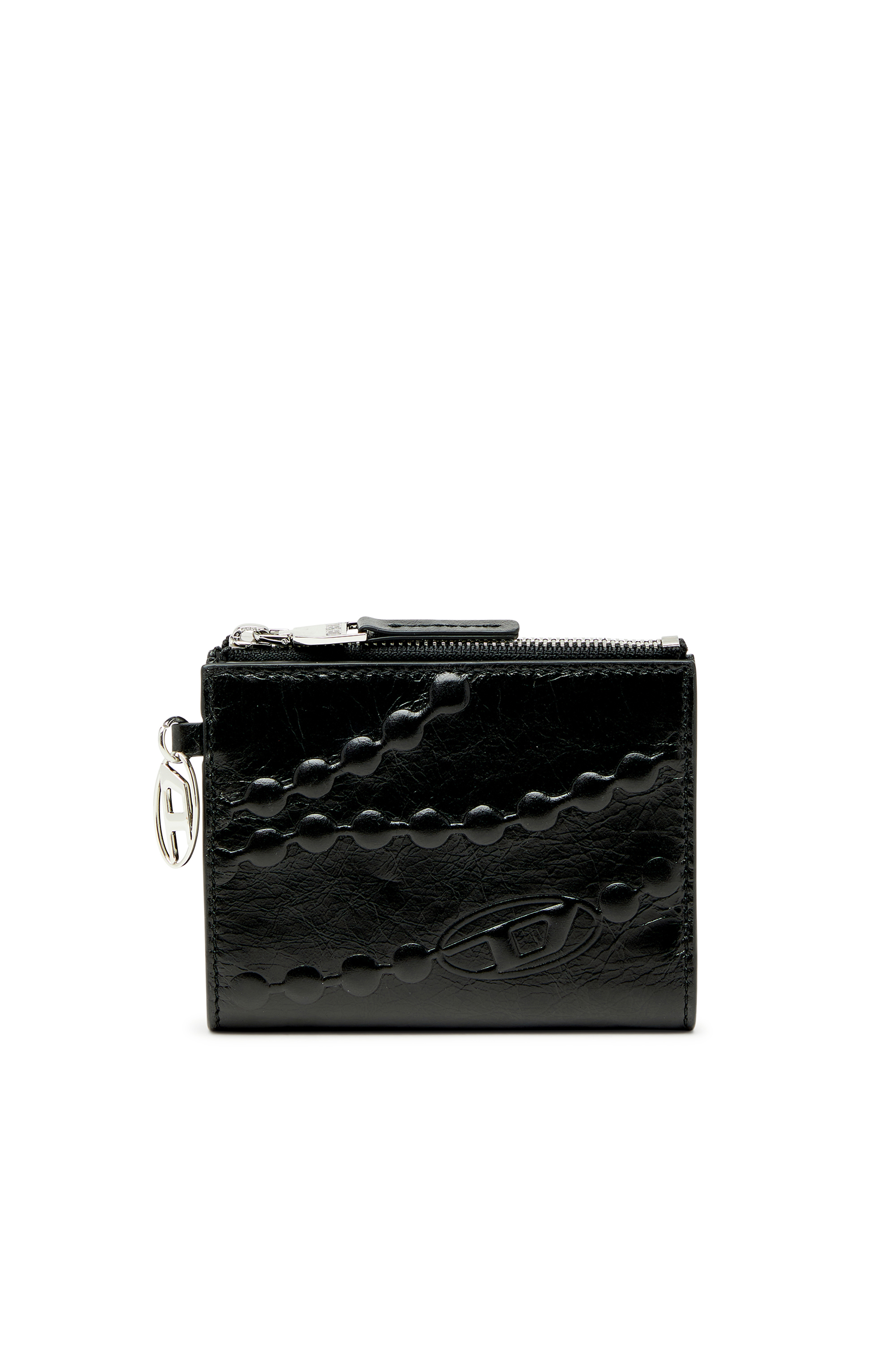 Diesel - OVAL-D BI FOLD ZIP II, Female's 二つ折りウォレット in ブラック - 1