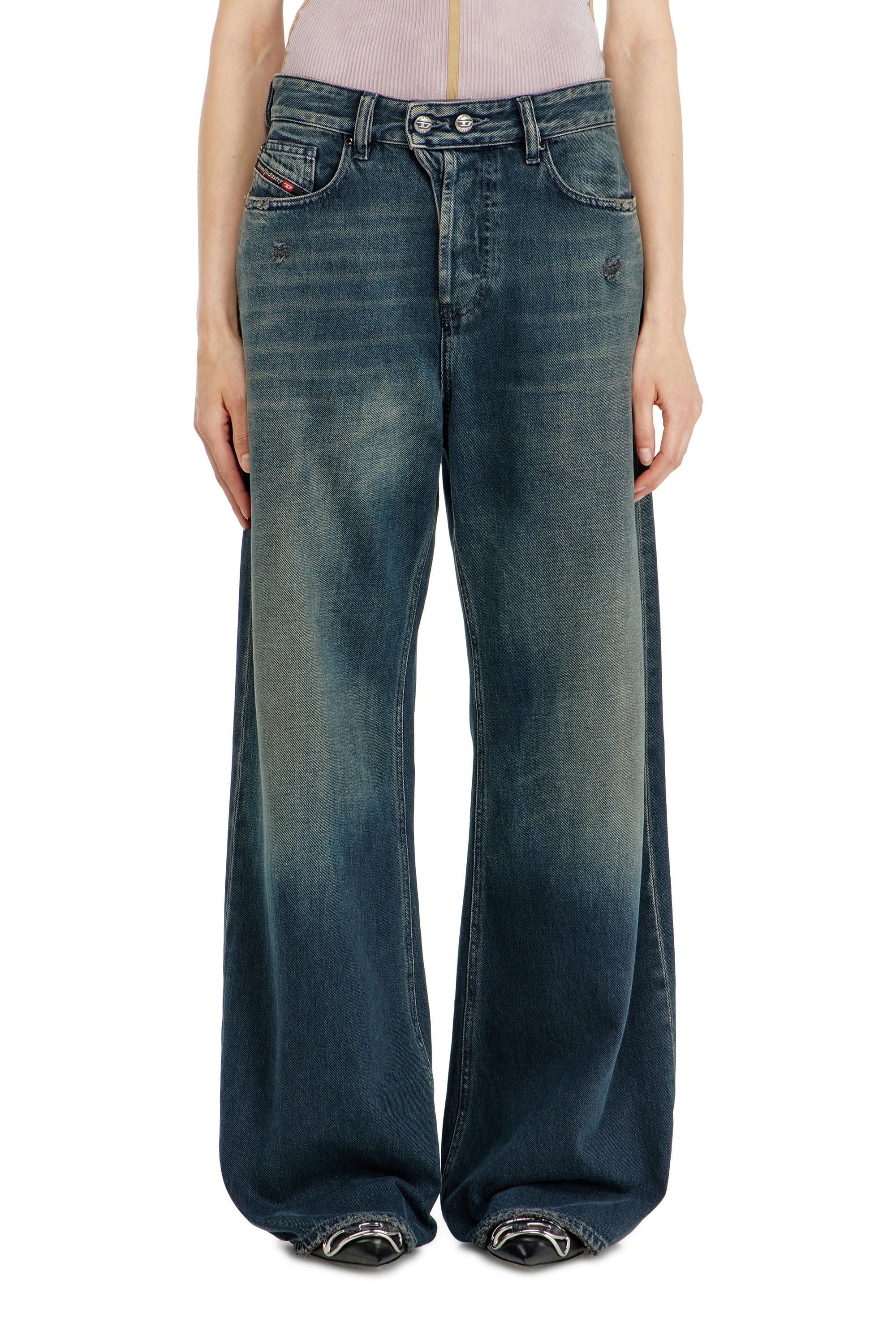 Diesel - Female's Relaxed Jeans 1996 D-Sire 09N67, ダークブルー - 4