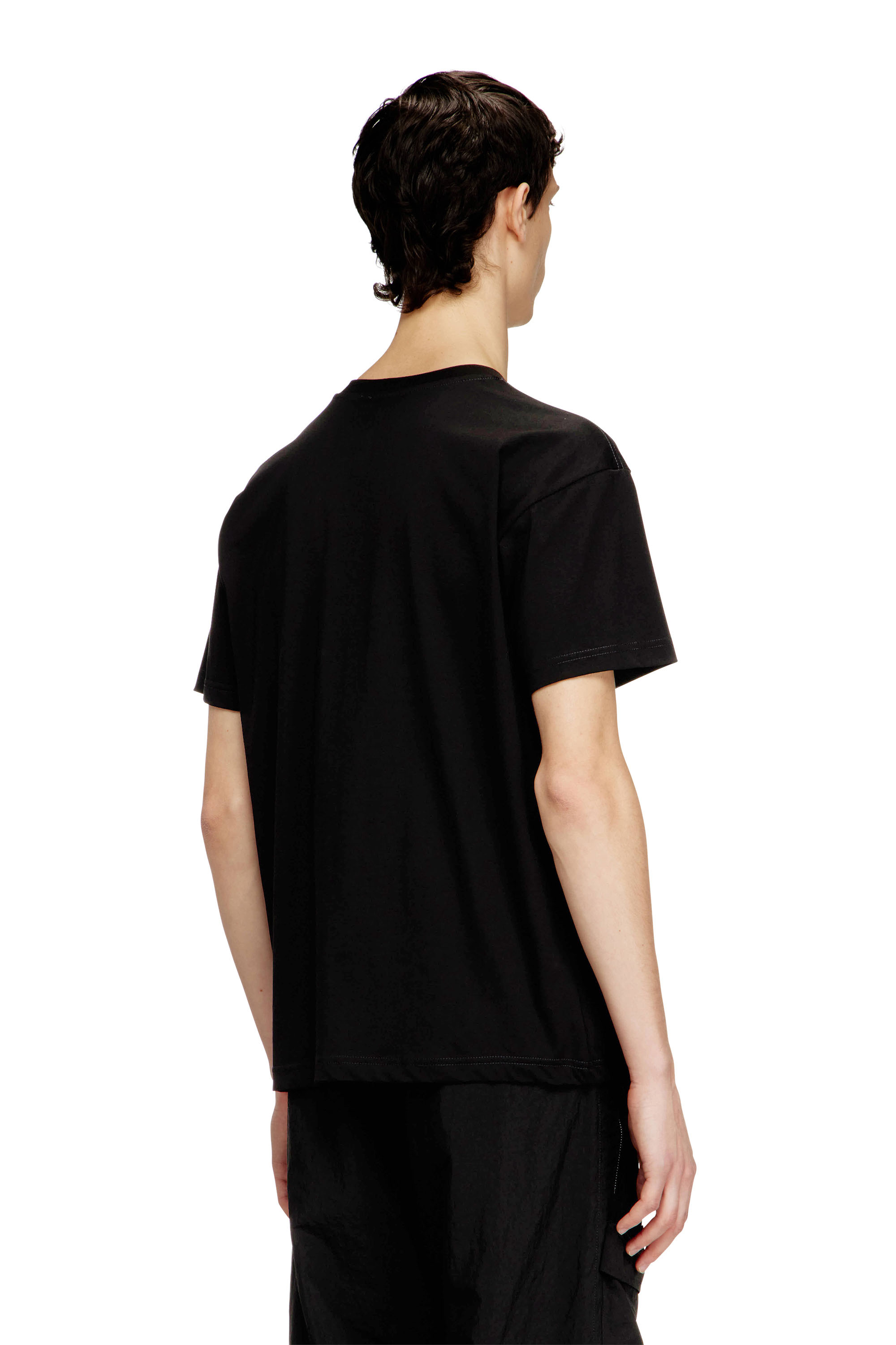 Diesel - T-NORM-PIPING, Male's T-shirt with contrast piping in ブラック - 4